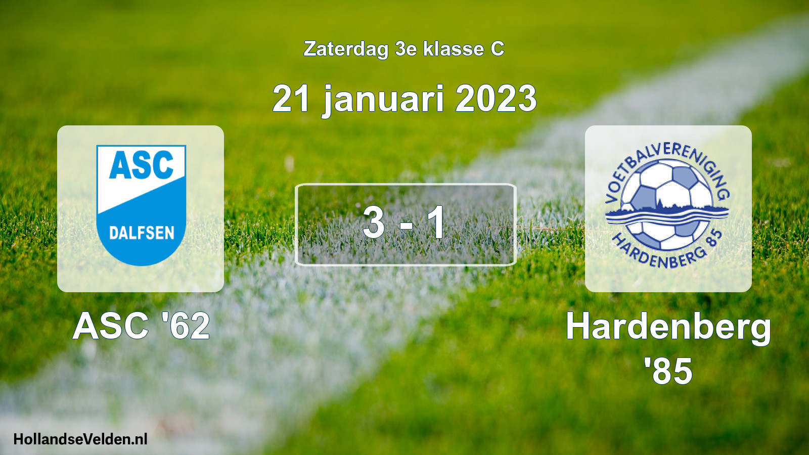 Total number of matches played: ASC '62 - Hardenberg '85 3 - 1 (21 January 2023)