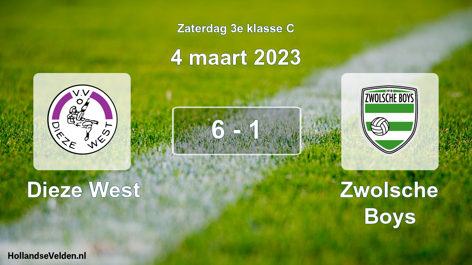 Total number of matches played: Dieze West - Zwolsche Boys 6 - 1 (4 March 2023)