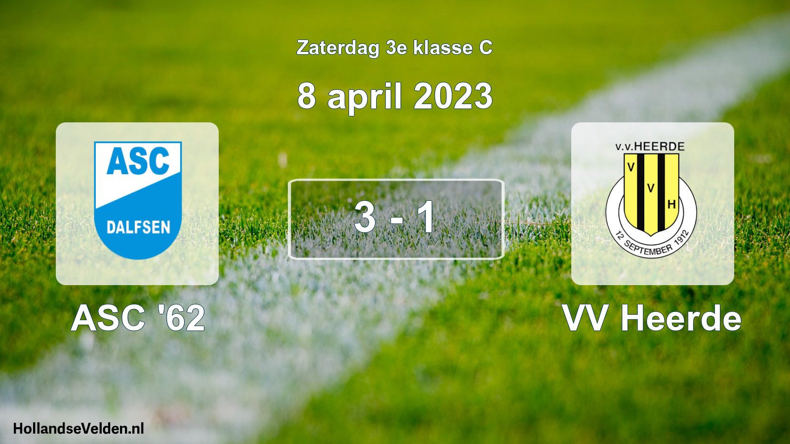 Total number of matches played: ASC '62 - VV Heerde 3 - 1 (8 April 2023)