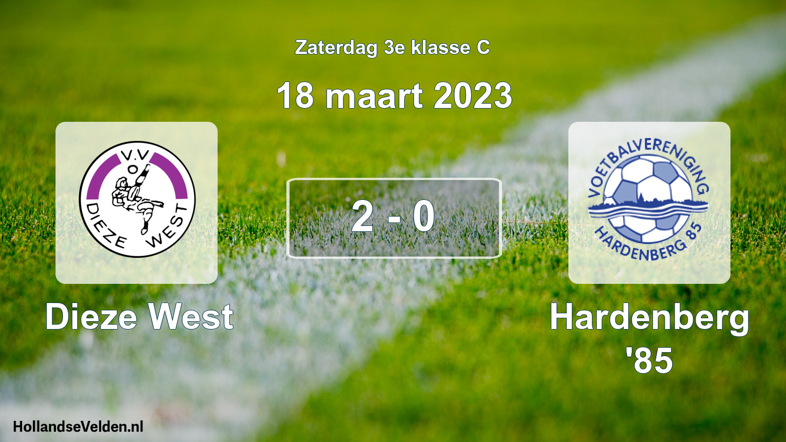 Total number of matches played: Dieze West - Hardenberg '85 2 - 0 (18 March 2023)