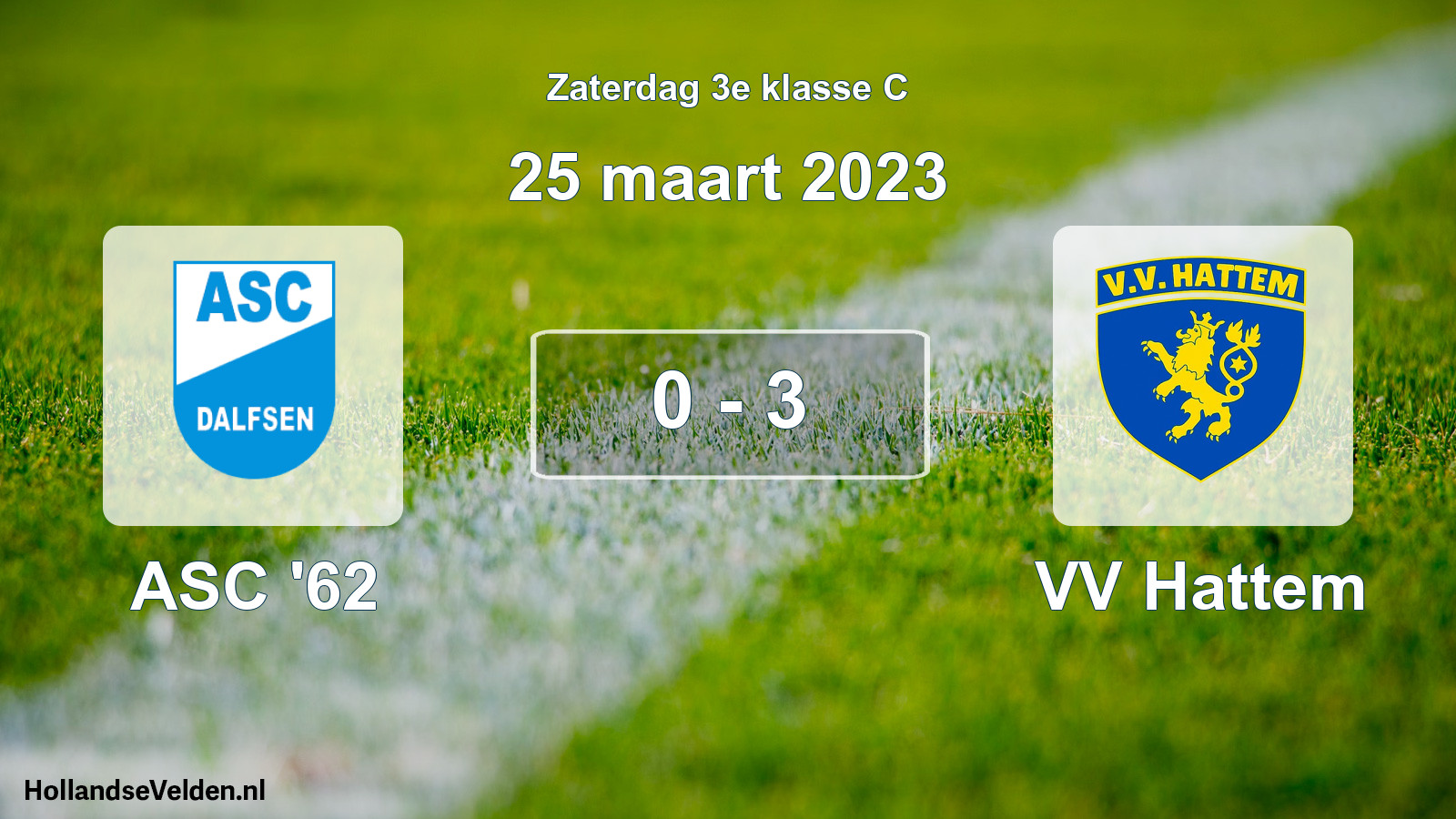 Total number of matches played: ASC '62 - VV Hattem 0 - 3 (25 March 2023)