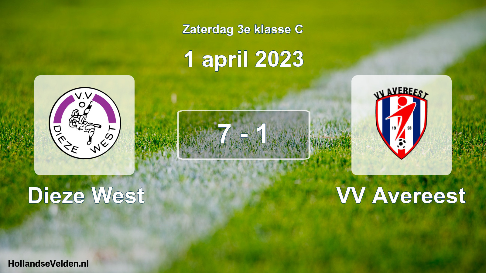 Total number of matches played: Dieze West - VV Avereest 7 - 1 (1 April 2023)