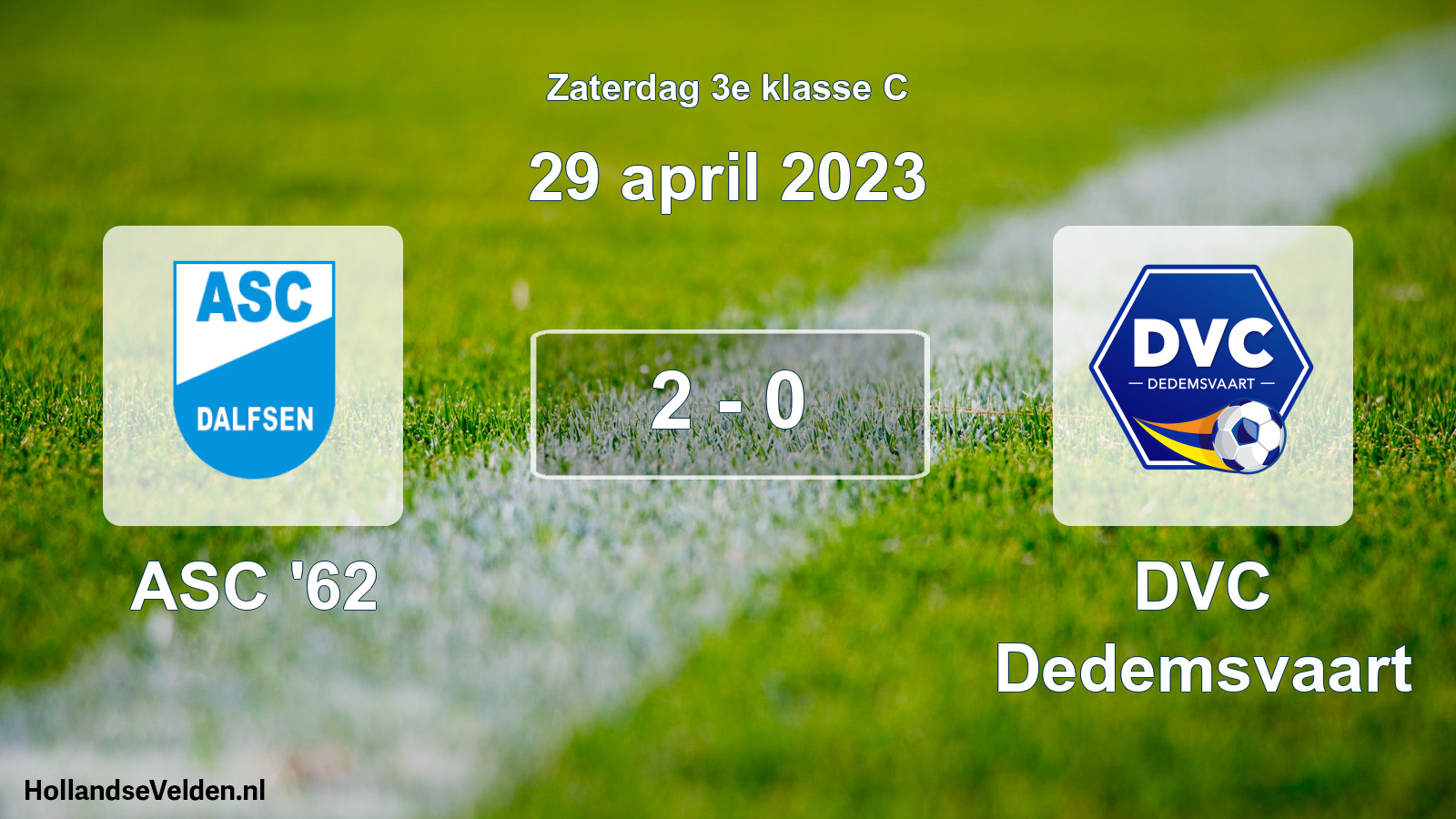 Total number of matches played: ASC '62 - DVC Dedemsvaart 2 - 0 (29 April 2023)