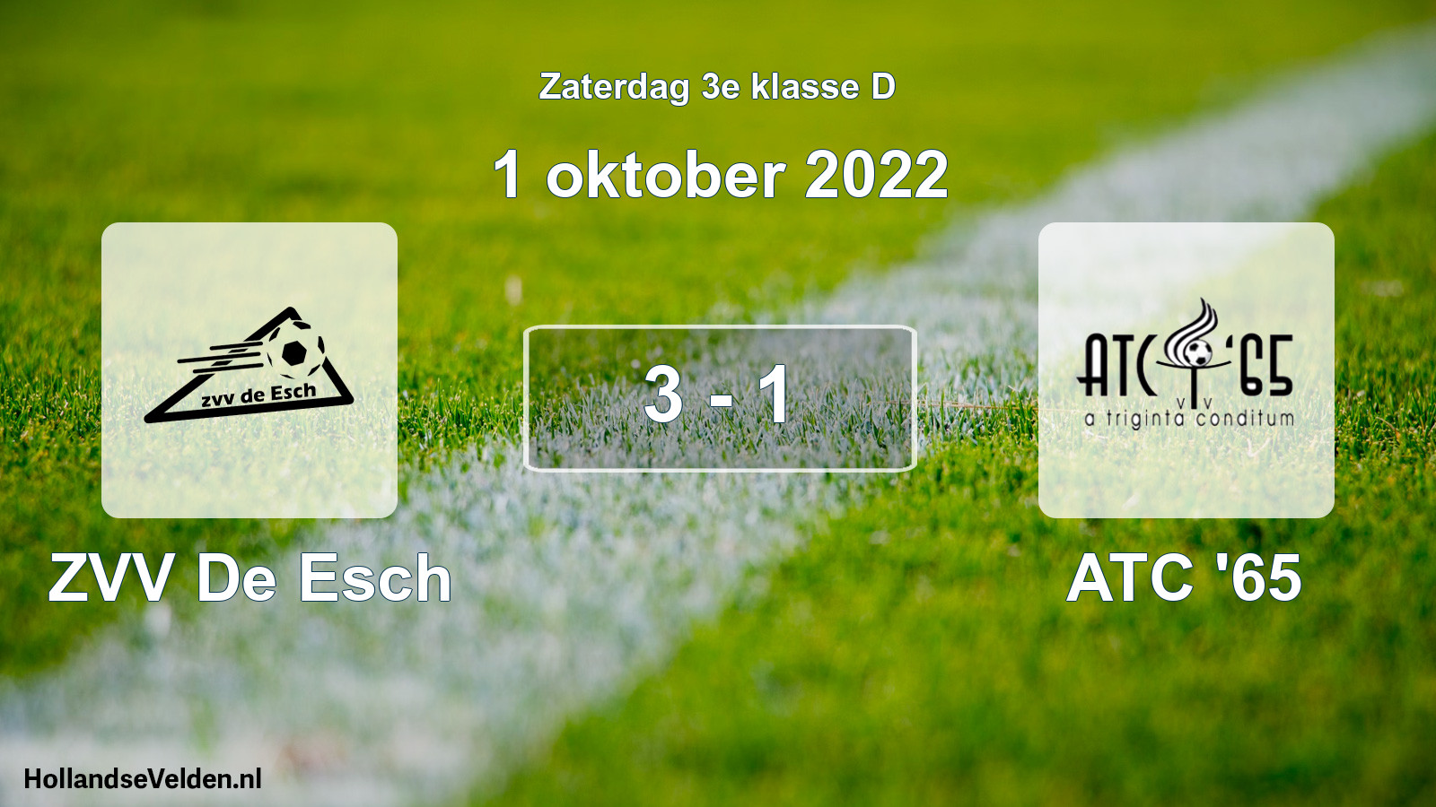 Total number of matches played: ZVV De Esch - ATC '65 3 - 1 (1 October 2022)