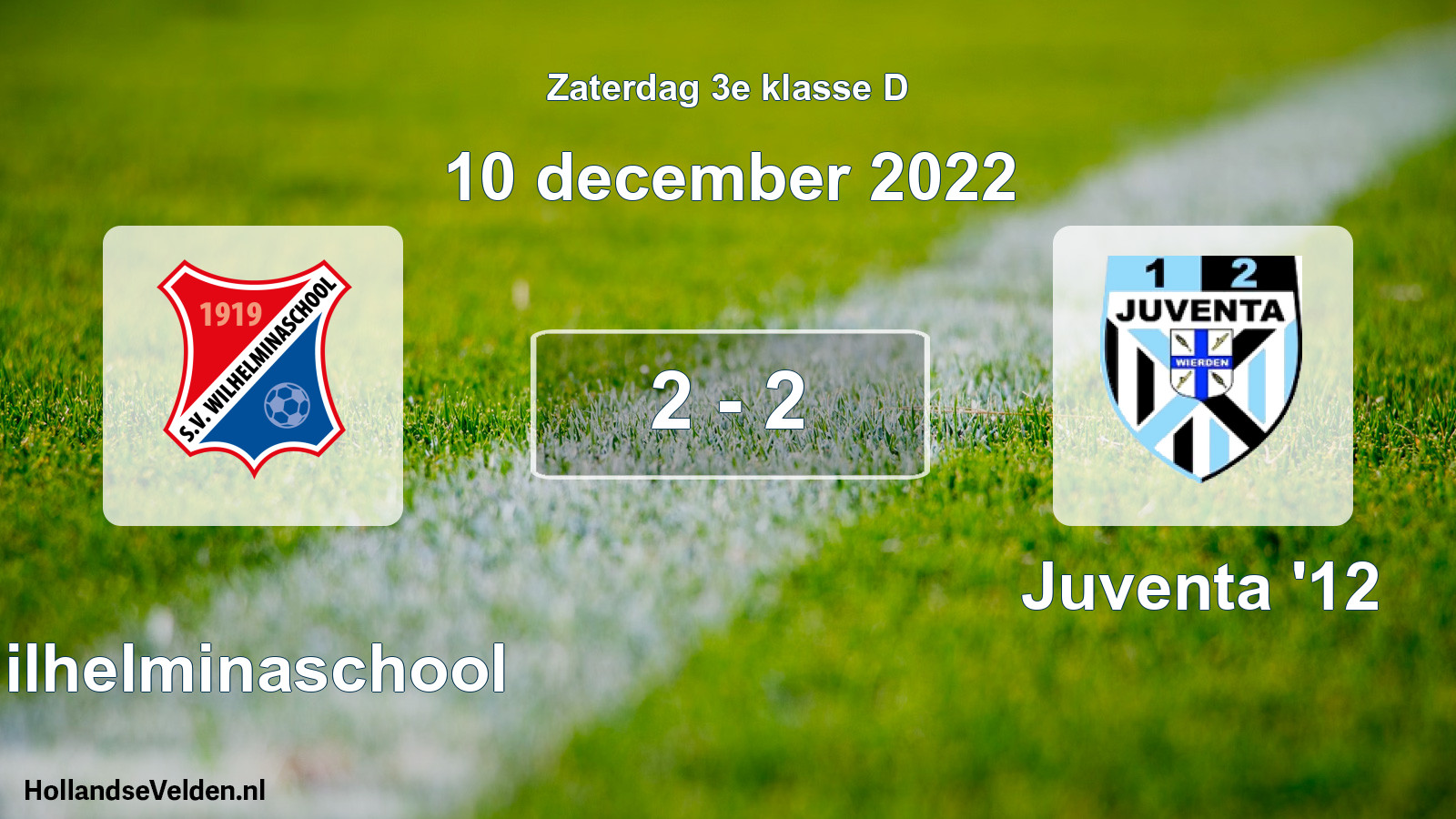 Total number of matches played: Wilhelminaschool - Juventa '12 2 - 2 (10 December 2022)