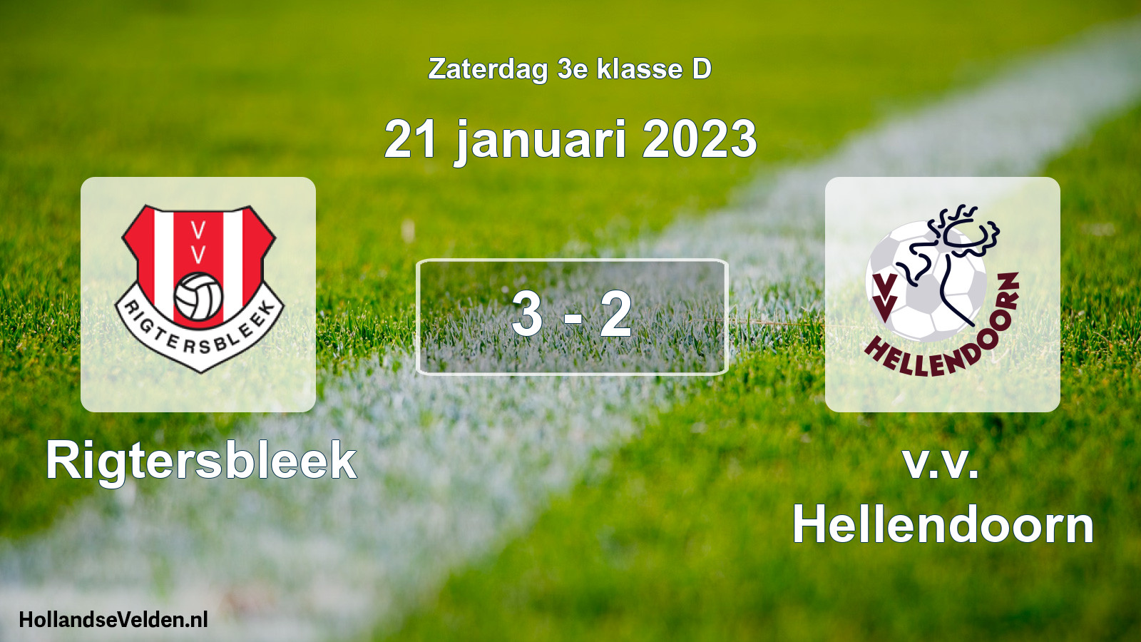 Total number of matches played: Rigtersbleek - v.v. Hellendoorn 3 - 2 (21 January 2023)