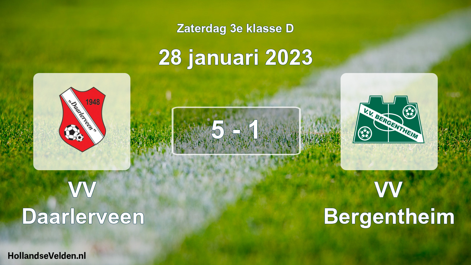 Total number of matches played: VV Daarlerveen - VV Bergentheim 5 - 1 (28 January 2023)