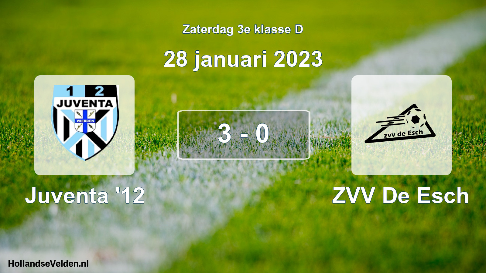 Total number of matches played: Juventa '12 - ZVV De Esch 3 - 0 (28 January 2023)