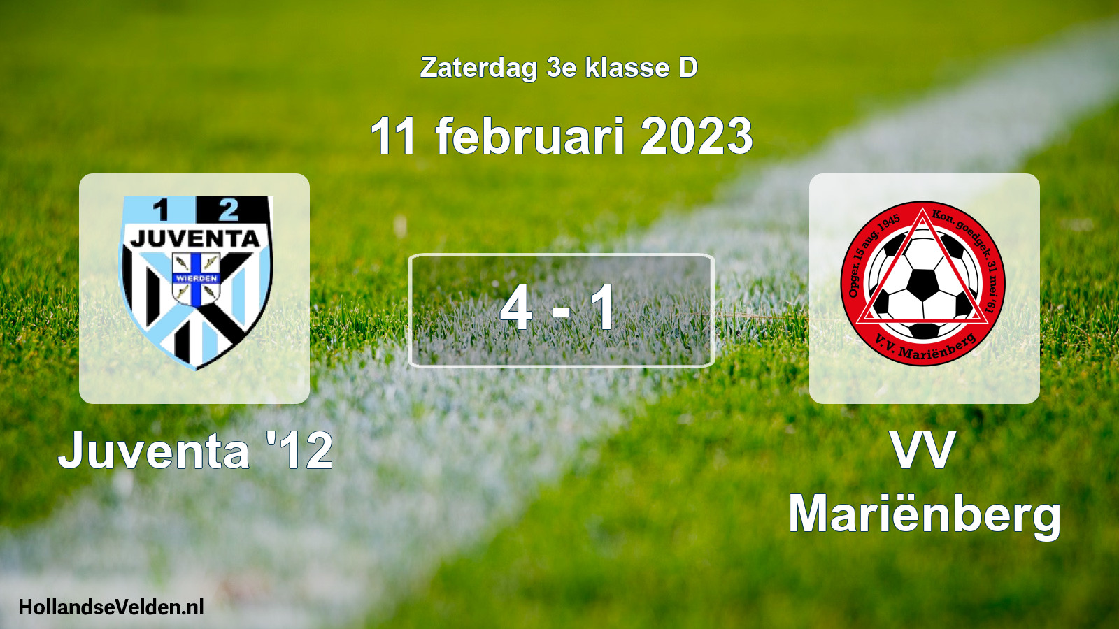 Total number of matches played: Juventa '12 - VV Mariënberg 4 - 1 (11 February 2023)