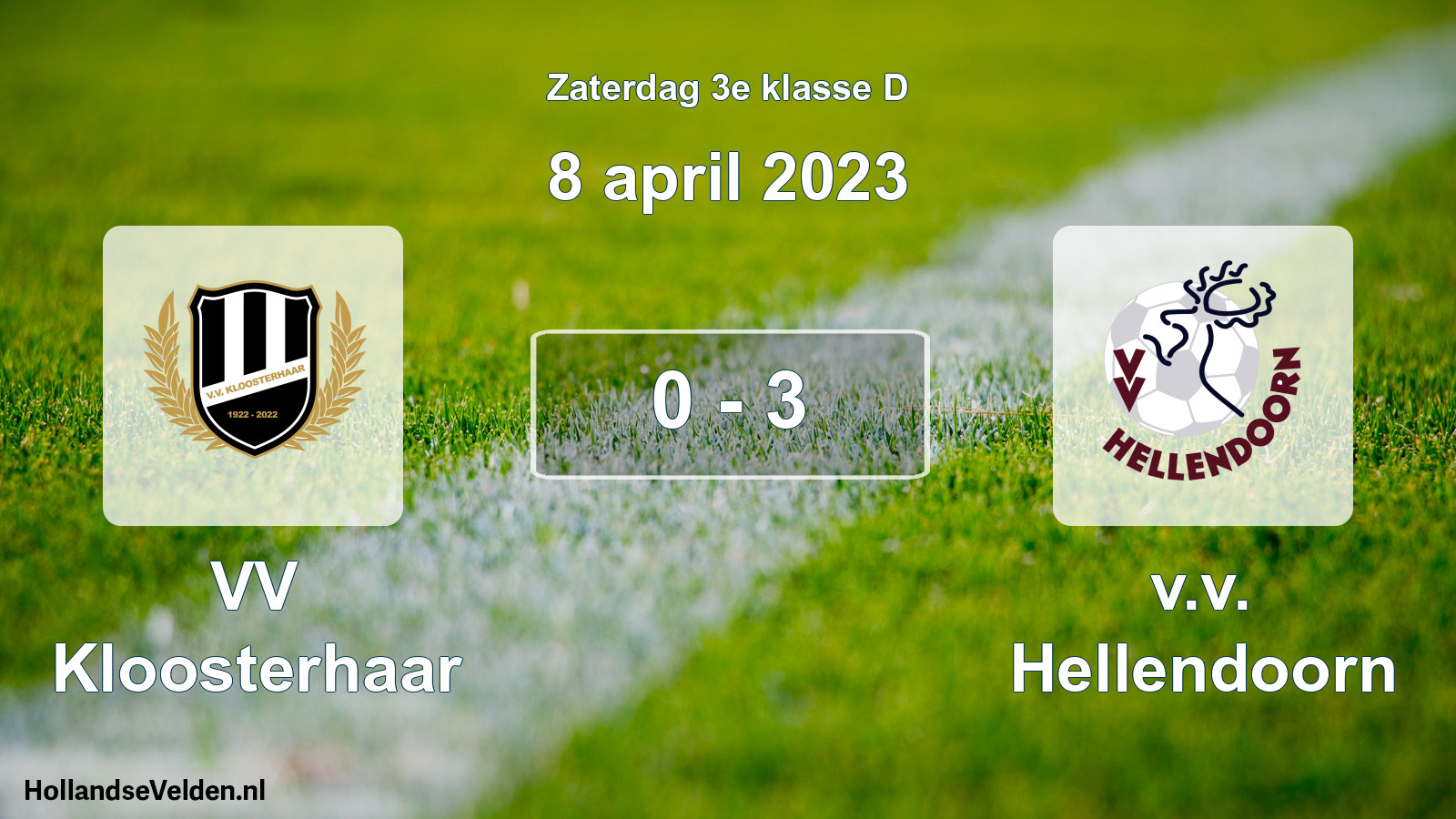 Total number of matches played: VV Kloosterhaar - v.v. Hellendoorn 0 - 3 (8 April 2023)