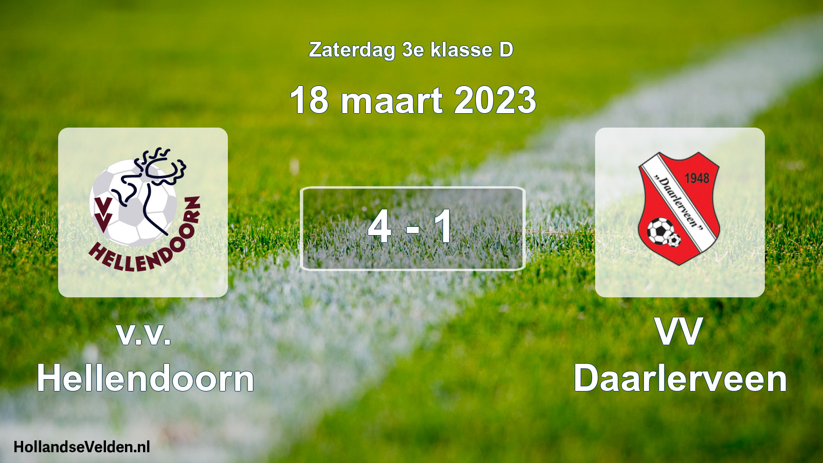 Total number of matches played: v.v. Hellendoorn - VV Daarlerveen 4 - 1 (18 March 2023)