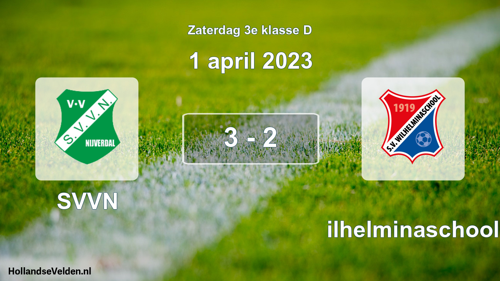 Total number of matches played: SVVN - Wilhelminaschool 3 - 2 (1 April 2023)