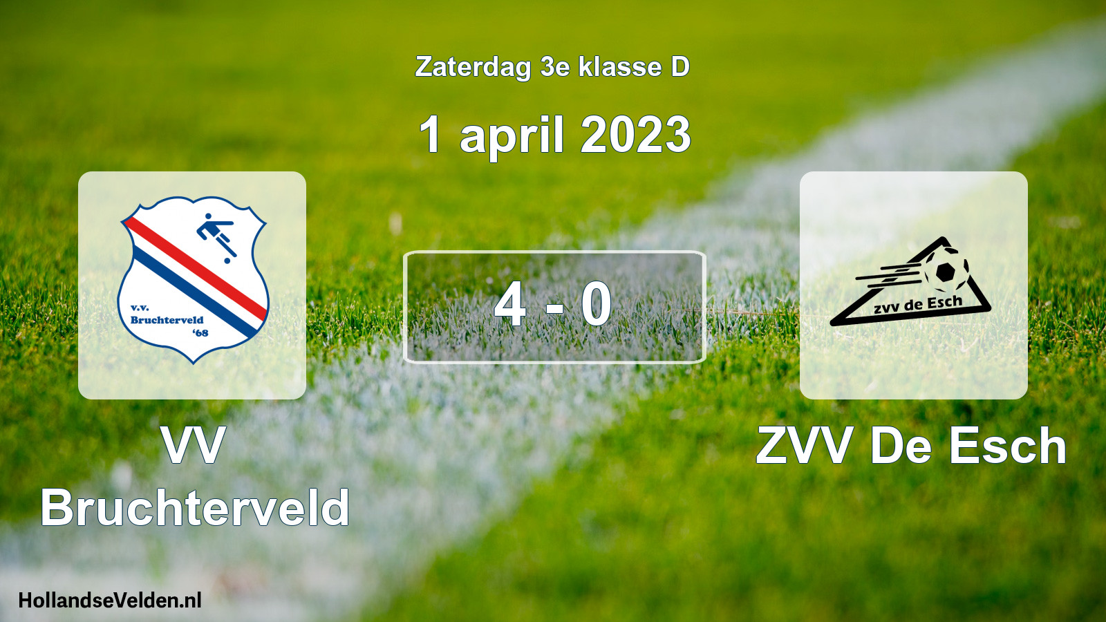 Total number of matches played: VV Bruchterveld - ZVV De Esch 4 - 0 (1 April 2023)