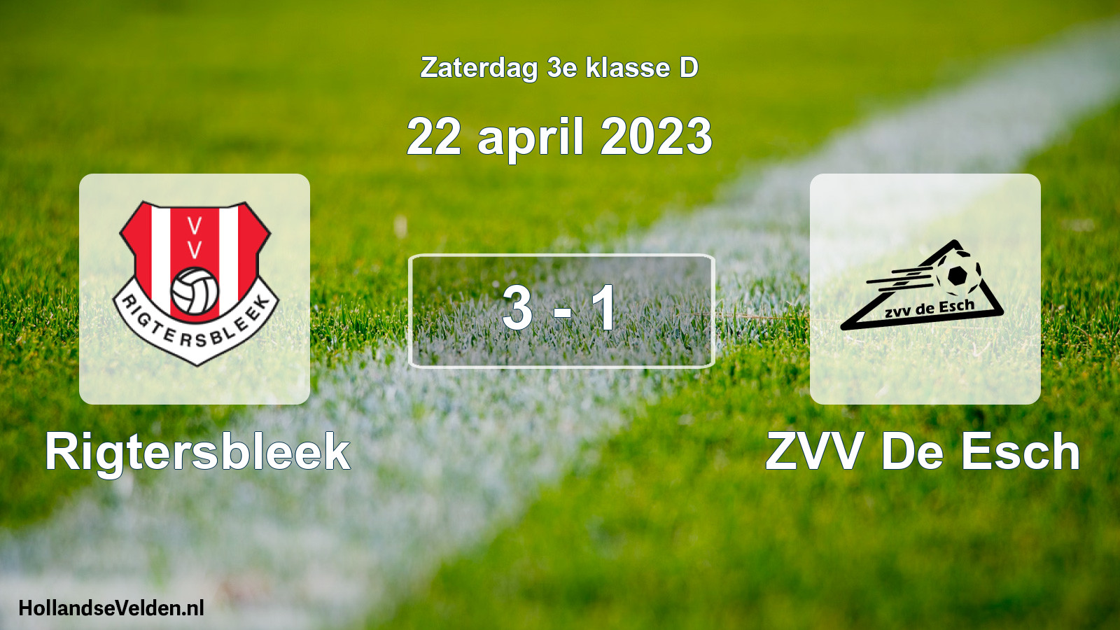 Total number of matches played: Rigtersbleek - ZVV De Esch 3 - 1 (22 April 2023)