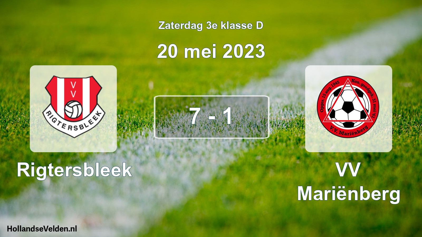 Total number of matches played: Rigtersbleek - VV Mariënberg 7 - 1 (20 May 2023)