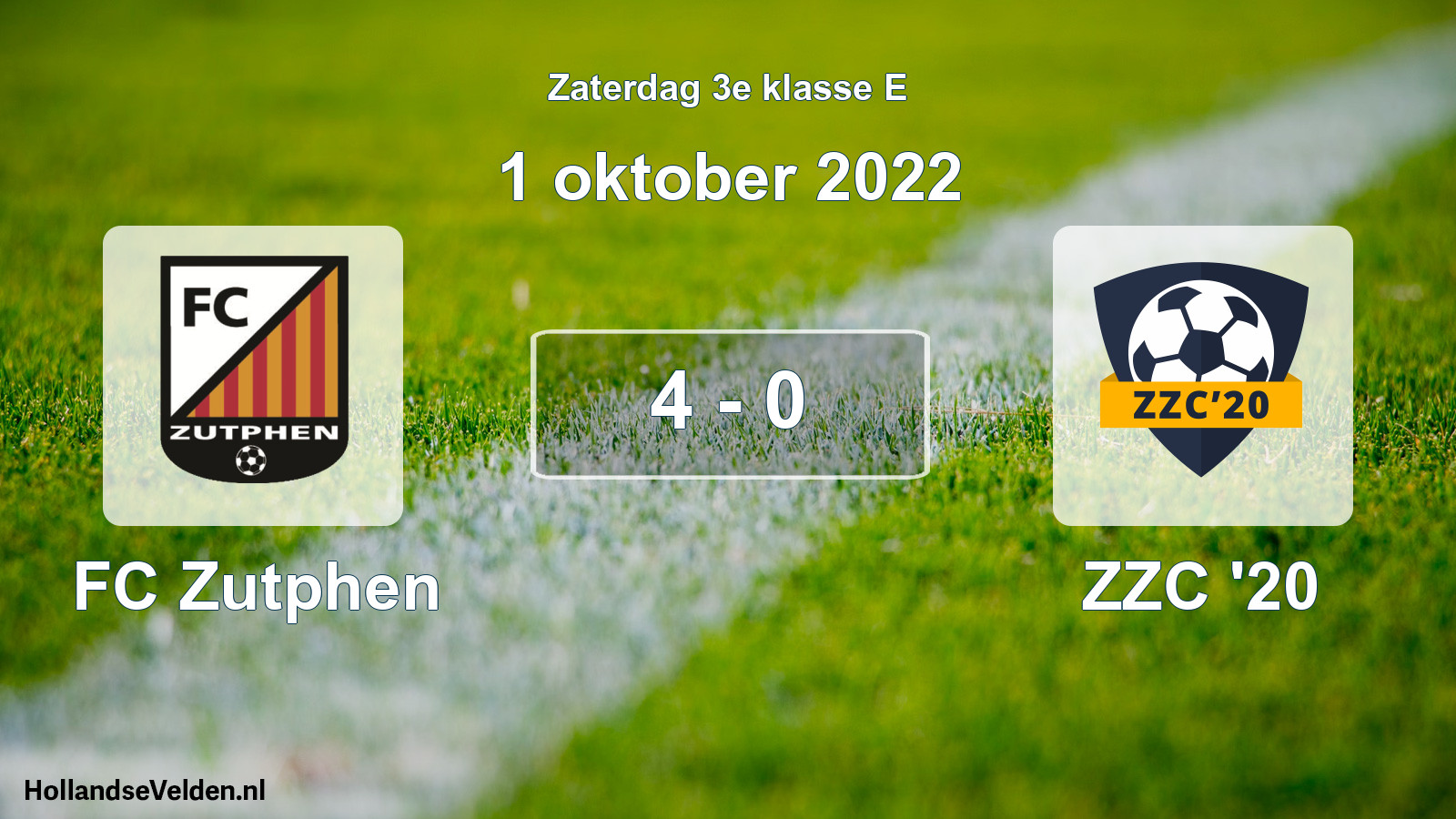 Total number of matches played: FC Zutphen - ZZC '20 4 - 0 (1 October 2022)