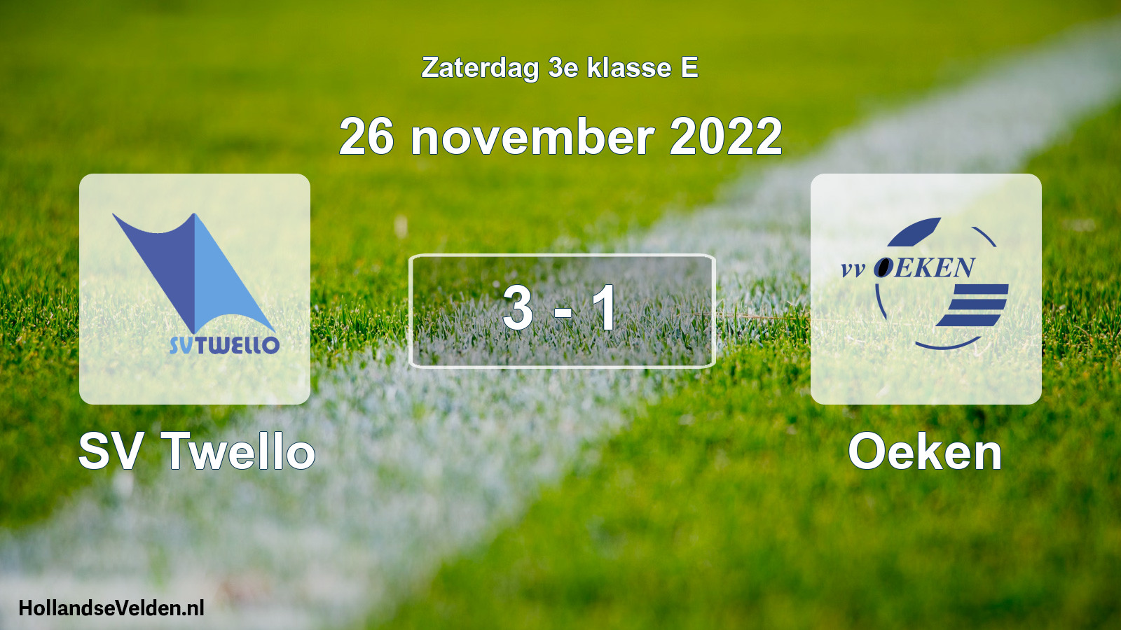 Total number of matches played: SV Twello - Oeken 3 - 1 (26 November 2022)