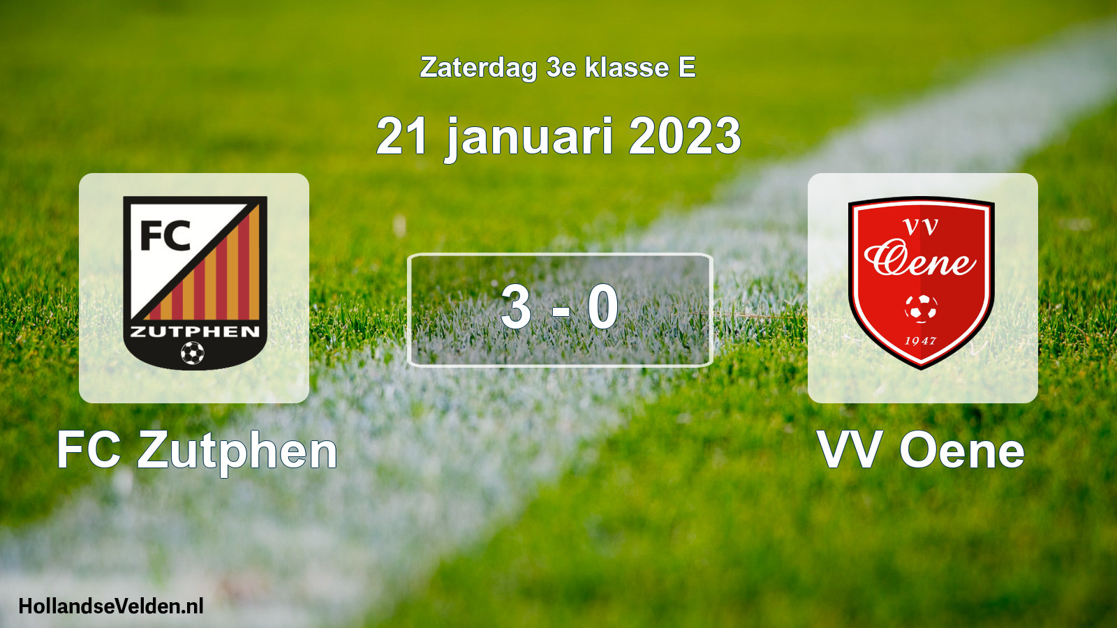 Total number of matches played: FC Zutphen - VV Oene 3 - 0 (21 January 2023)