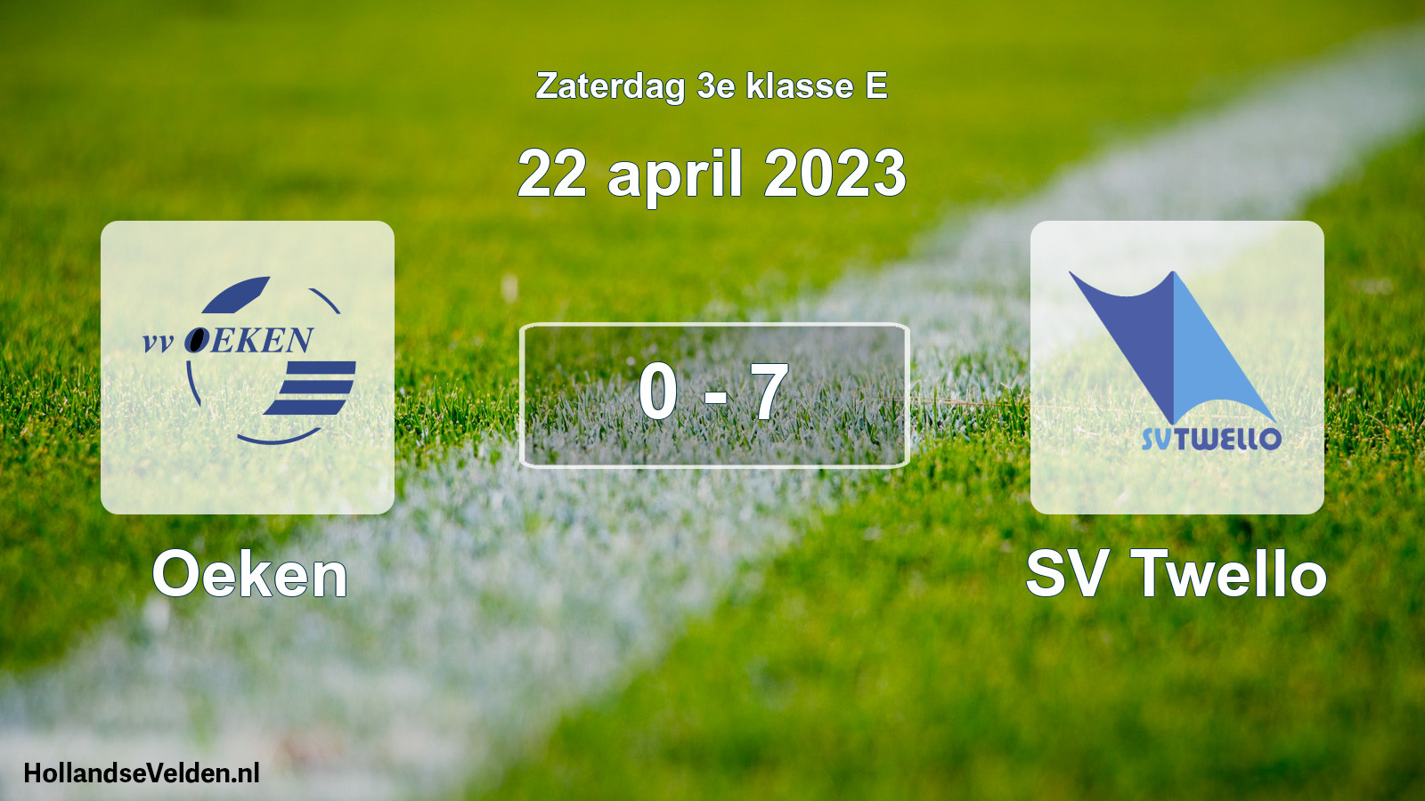 Total number of matches played: Oeken - SV Twello 0 - 7 (22 April 2023)