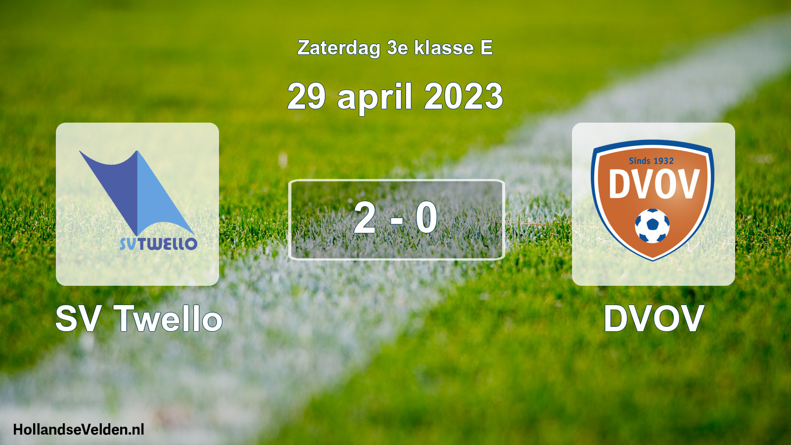 Total number of matches played: SV Twello - DVOV 2 - 0 (29 April 2023)