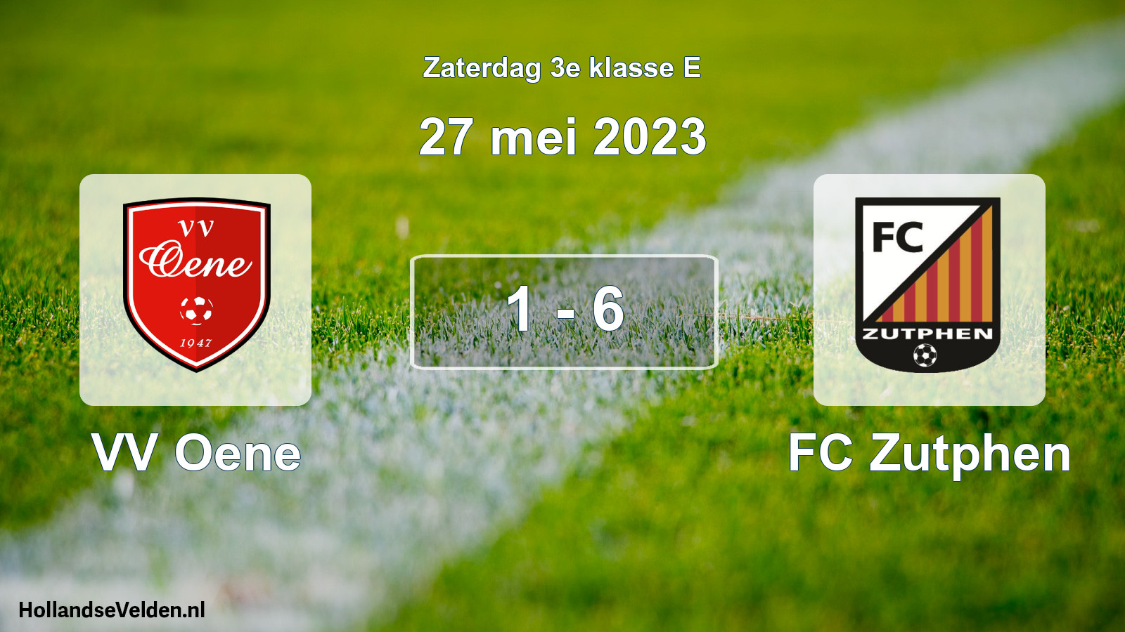 Total number of matches played: VV Oene - FC Zutphen 1 - 6 (27 May 2023)