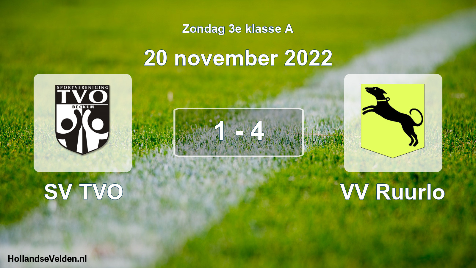 Total number of matches played: SV TVO - VV Ruurlo 1 - 4 (20 November 2022)