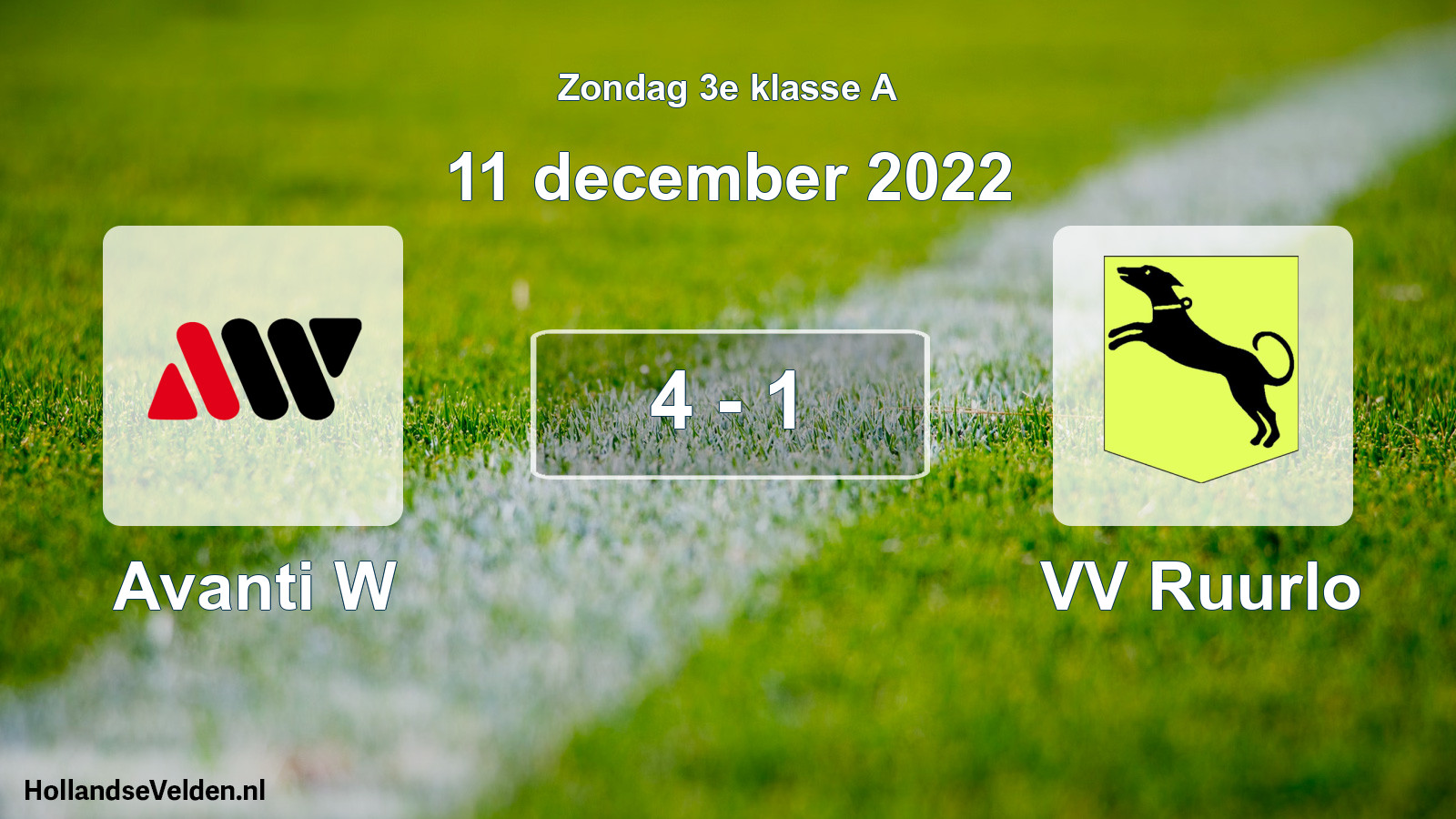 Total number of matches played: Avanti W - VV Ruurlo 4 - 1 (11 December 2022)