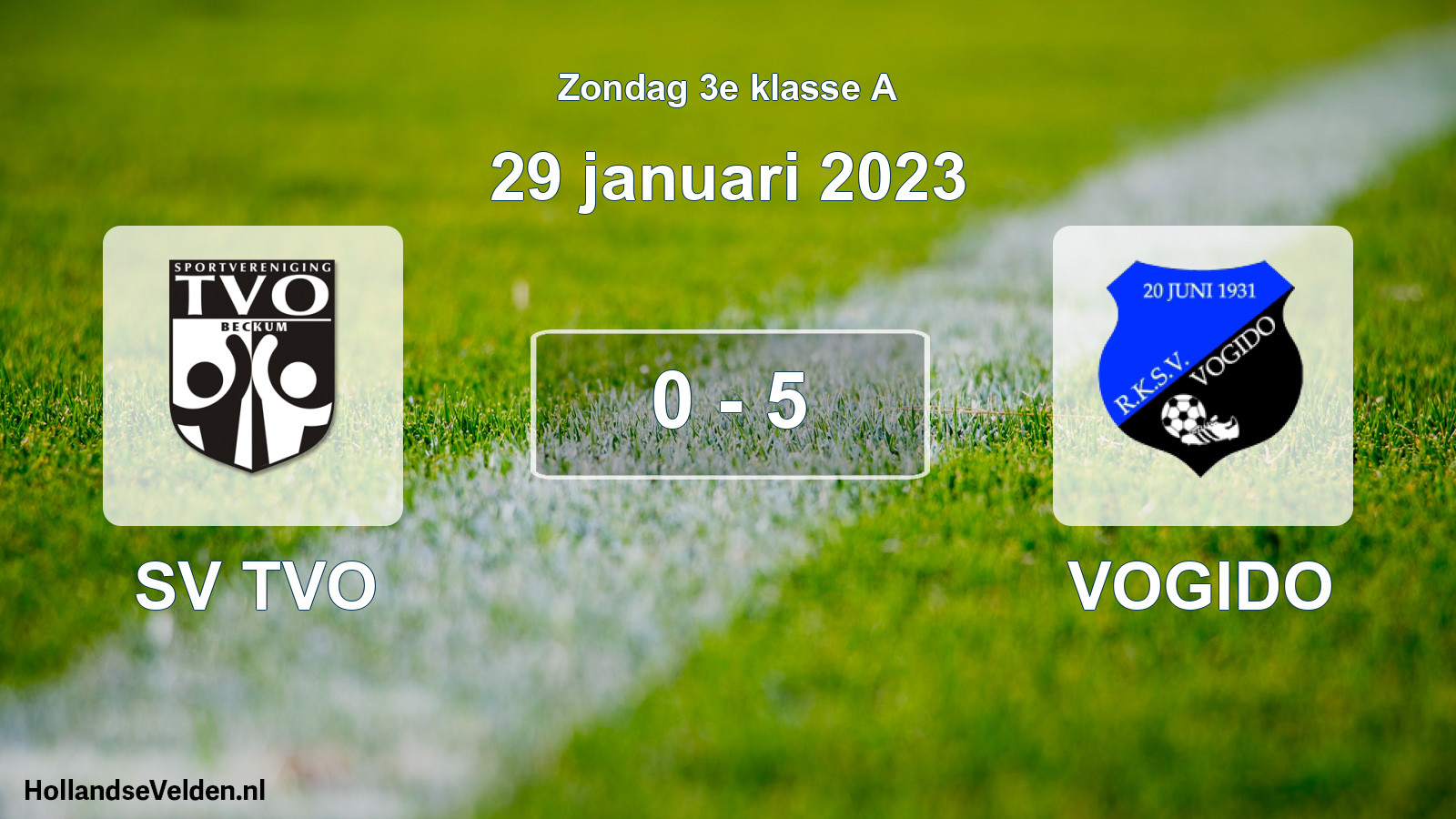 Total number of matches played: SV TVO - VOGIDO 0 - 5 (29 January 2023)