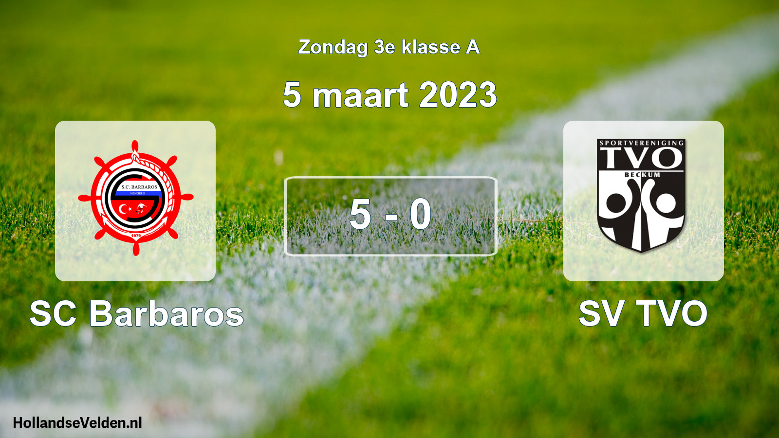 Total number of matches played: SC Barbaros - SV TVO 5 - 0 (5 March 2023)