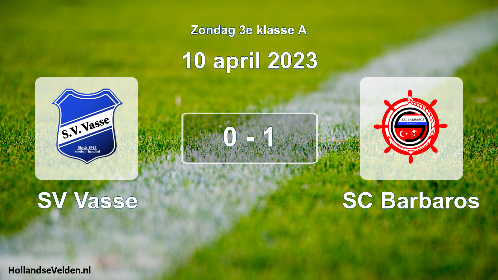 Total number of matches played: SV Vasse - SC Barbaros 0 - 1 (10 April 2023)
