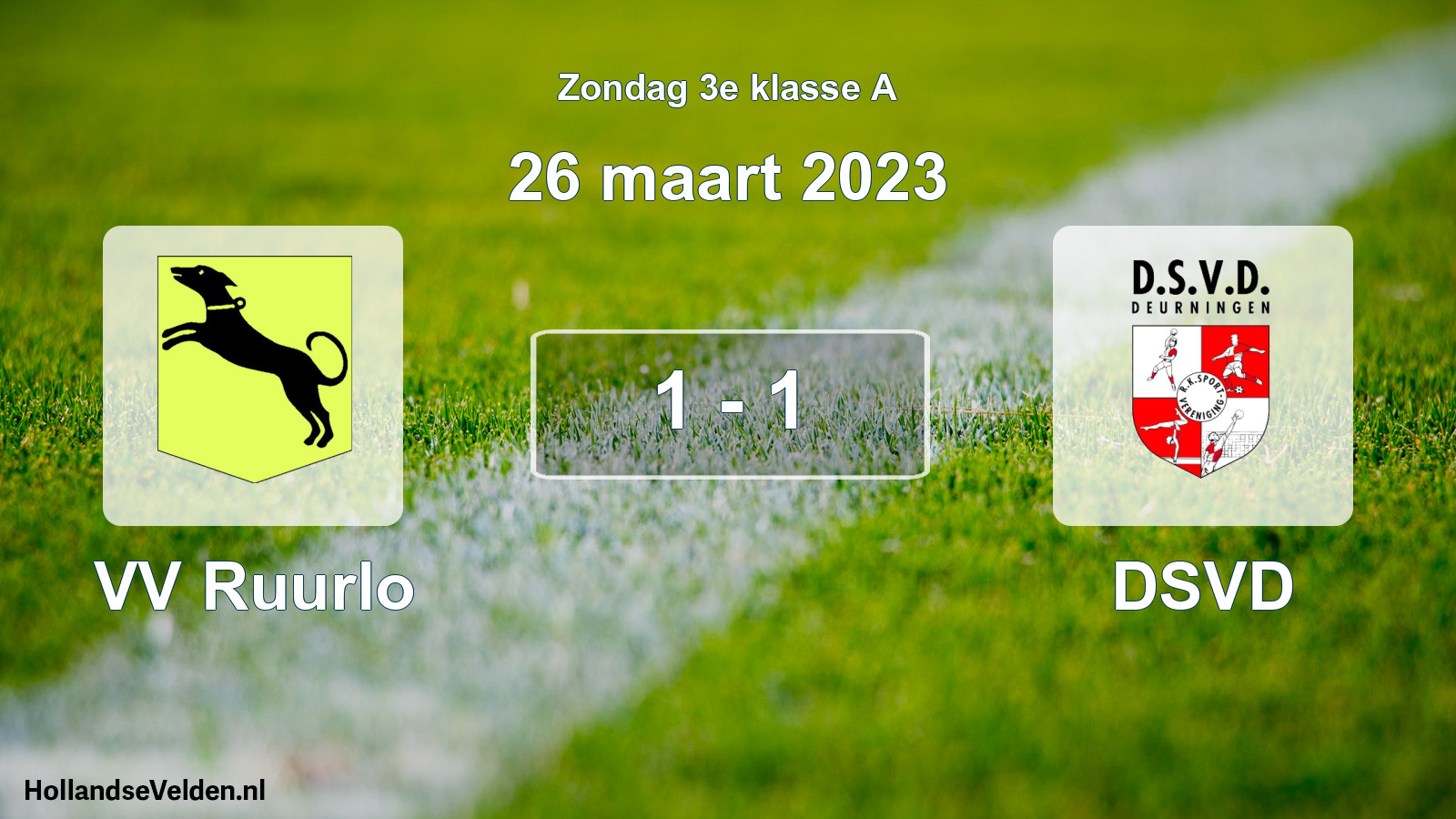 Total number of matches played: VV Ruurlo - DSVD 1 - 1 (26 March 2023)