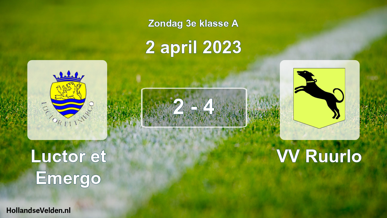 Total number of matches played: Luctor et Emergo - VV Ruurlo 2 - 4 (2 April 2023)