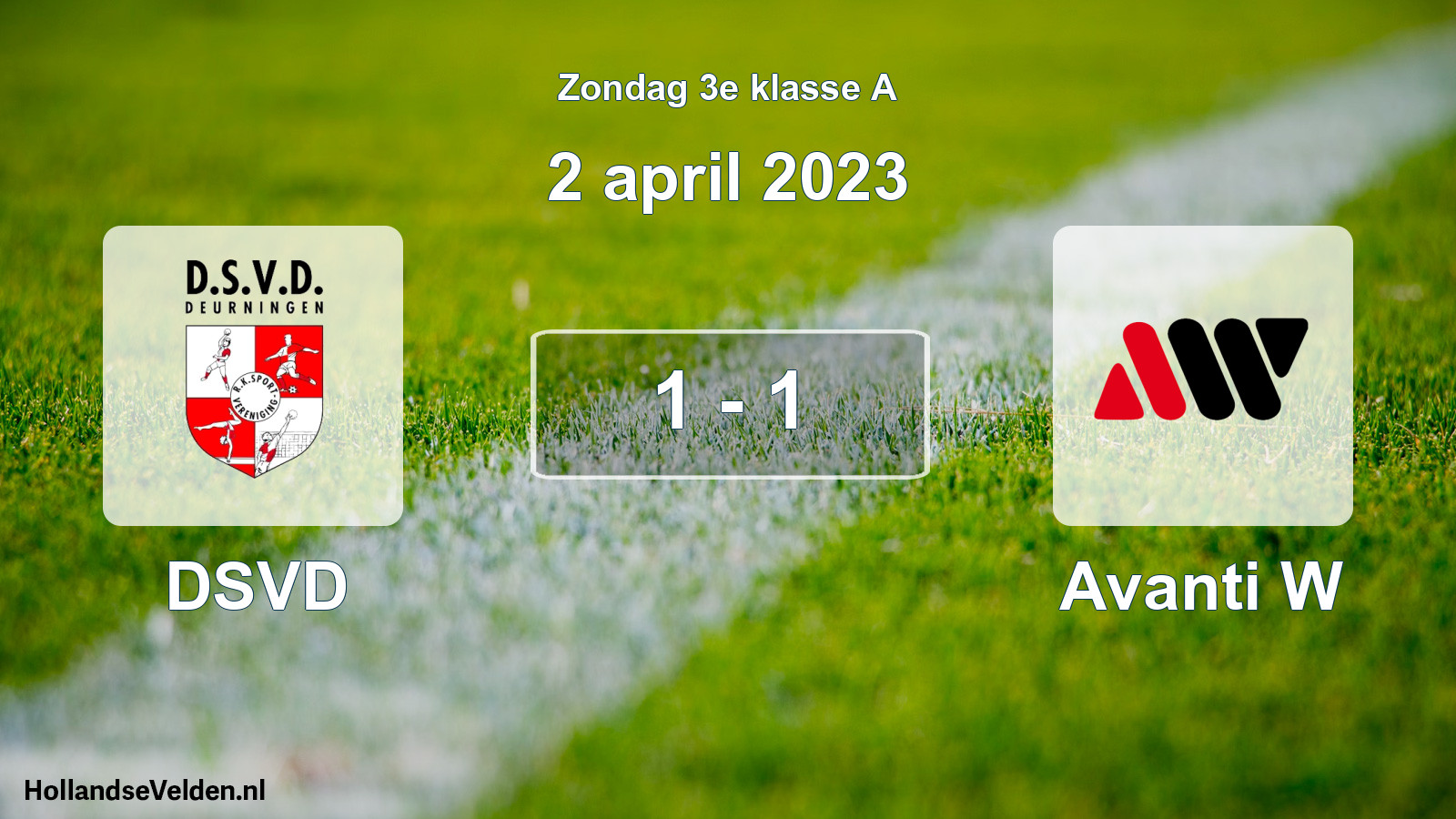 Total number of matches played: DSVD - Avanti W 1 - 1 (2 April 2023)