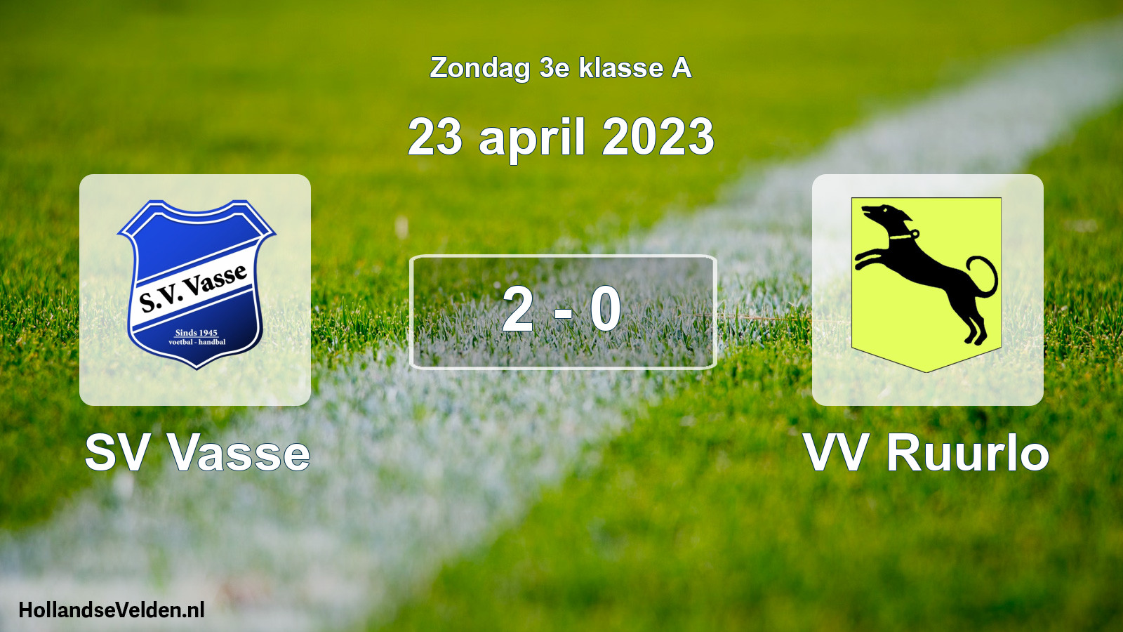 Total number of matches played: SV Vasse - VV Ruurlo 2 - 0 (23 April 2023)