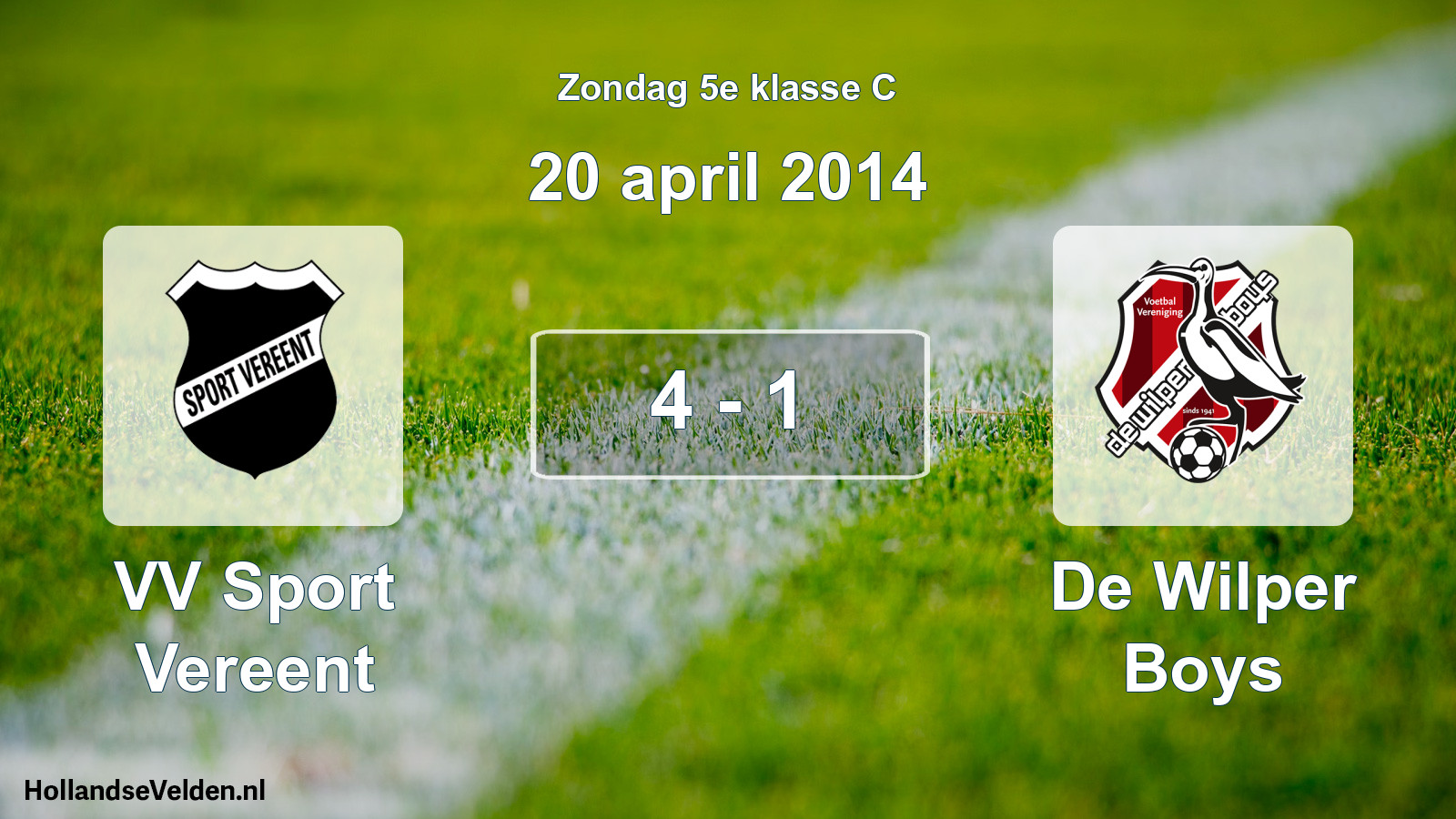 Total number of matches played: VV Sport Vereent - De Wilper Boys 4 - 1 (20 April 2014)