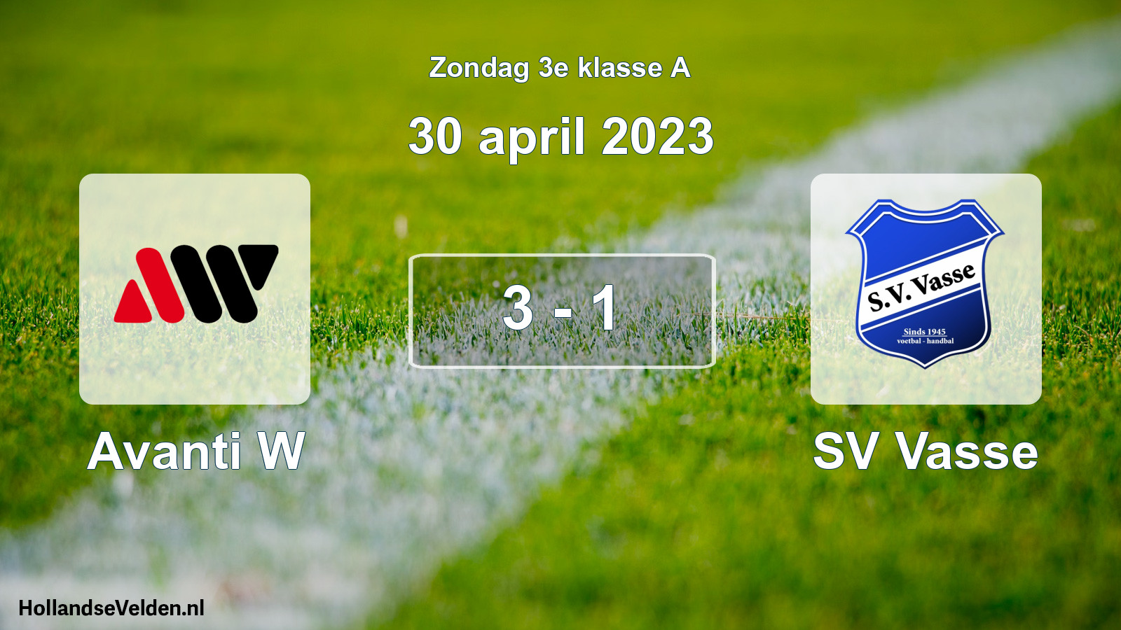 Total number of matches played: Avanti W - SV Vasse 3 - 1 (30 April 2023)