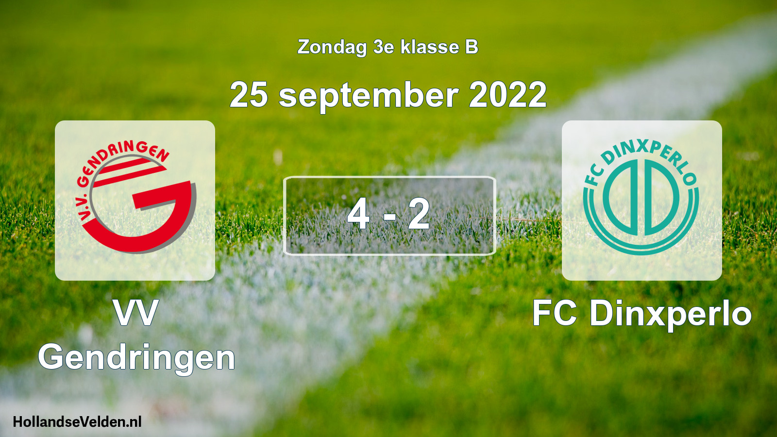Total number of matches played: VV Gendringen - FC Dinxperlo 4 - 2 (25 September 2022)