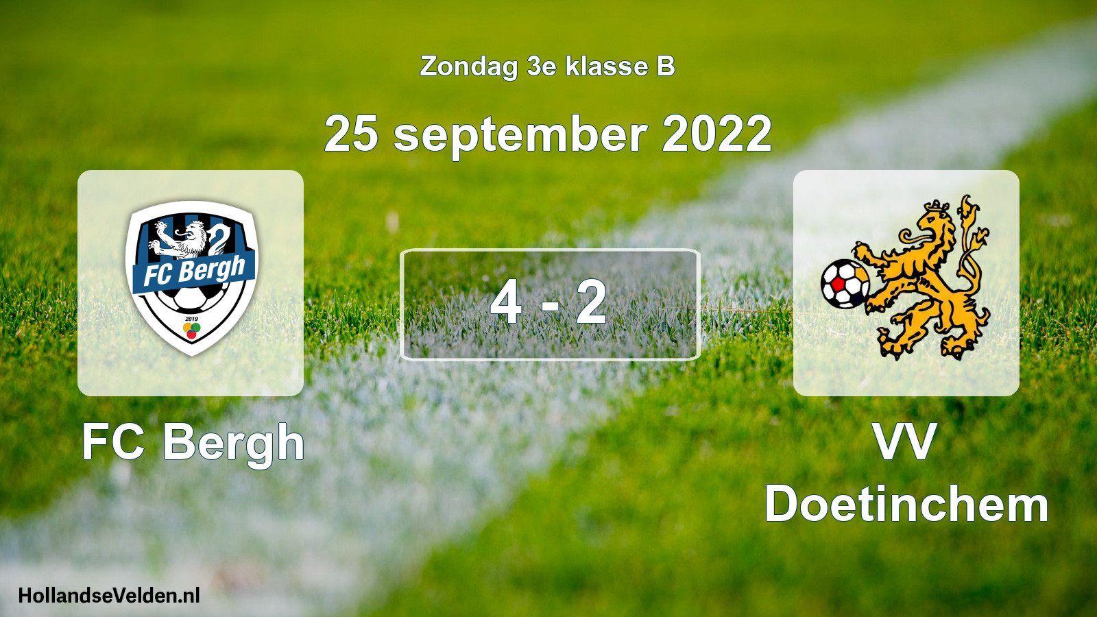 Total number of matches played: FC Bergh - VV Doetinchem 4 - 2 (25 September 2022)