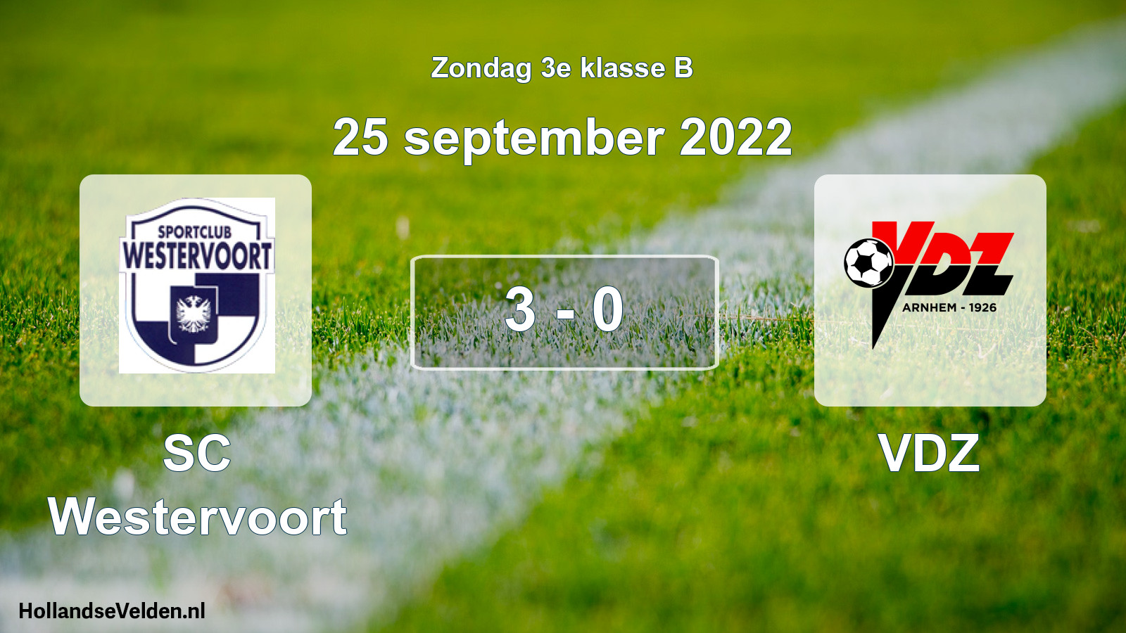 Total number of matches played: SC Westervoort - VDZ 3 - 0 (25 September 2022)