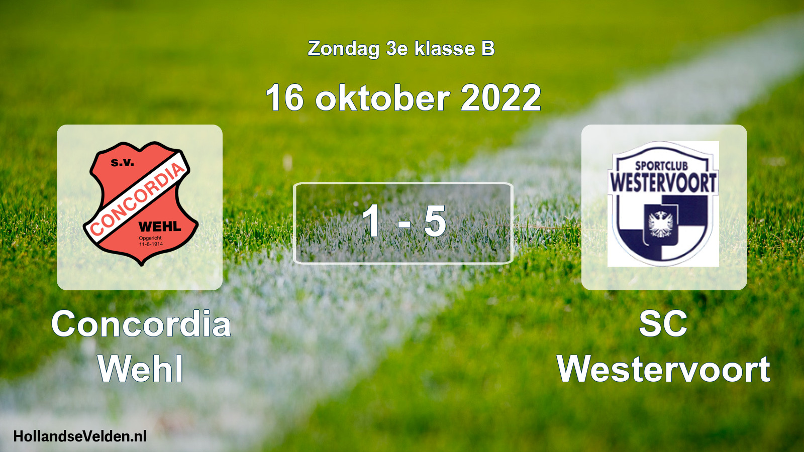 Total number of matches played: Concordia Wehl - SC Westervoort 1 - 5 (16 October 2022)