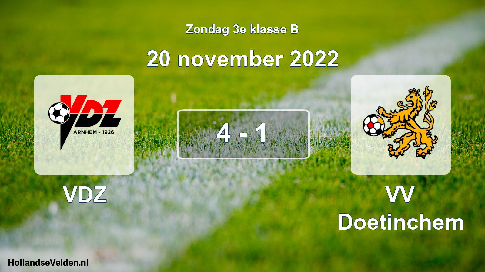 Total number of matches played: VDZ - VV Doetinchem 4 - 1 (20 November 2022)