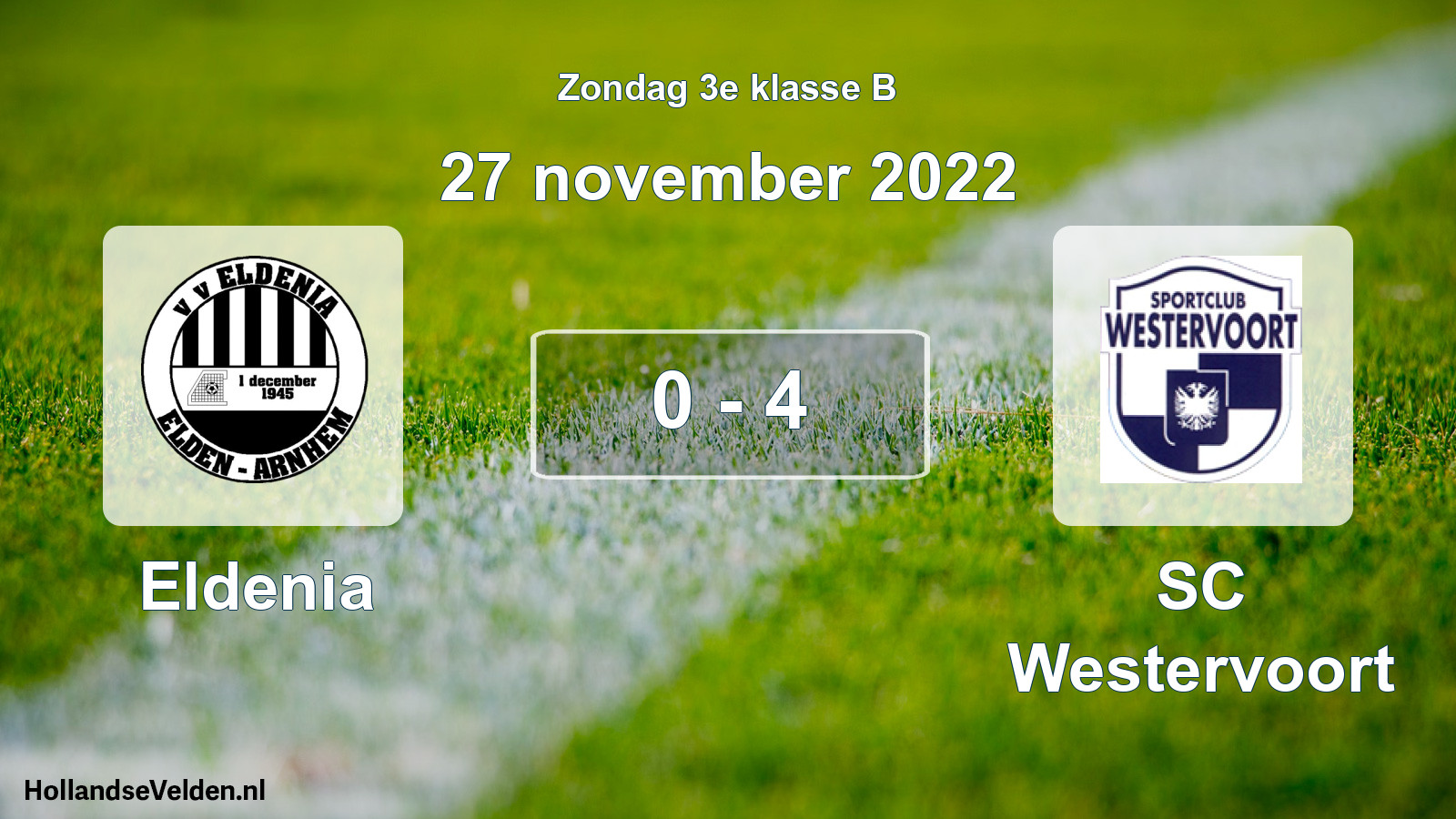 Total number of matches played: Eldenia - SC Westervoort 0 - 4 (27 November 2022)