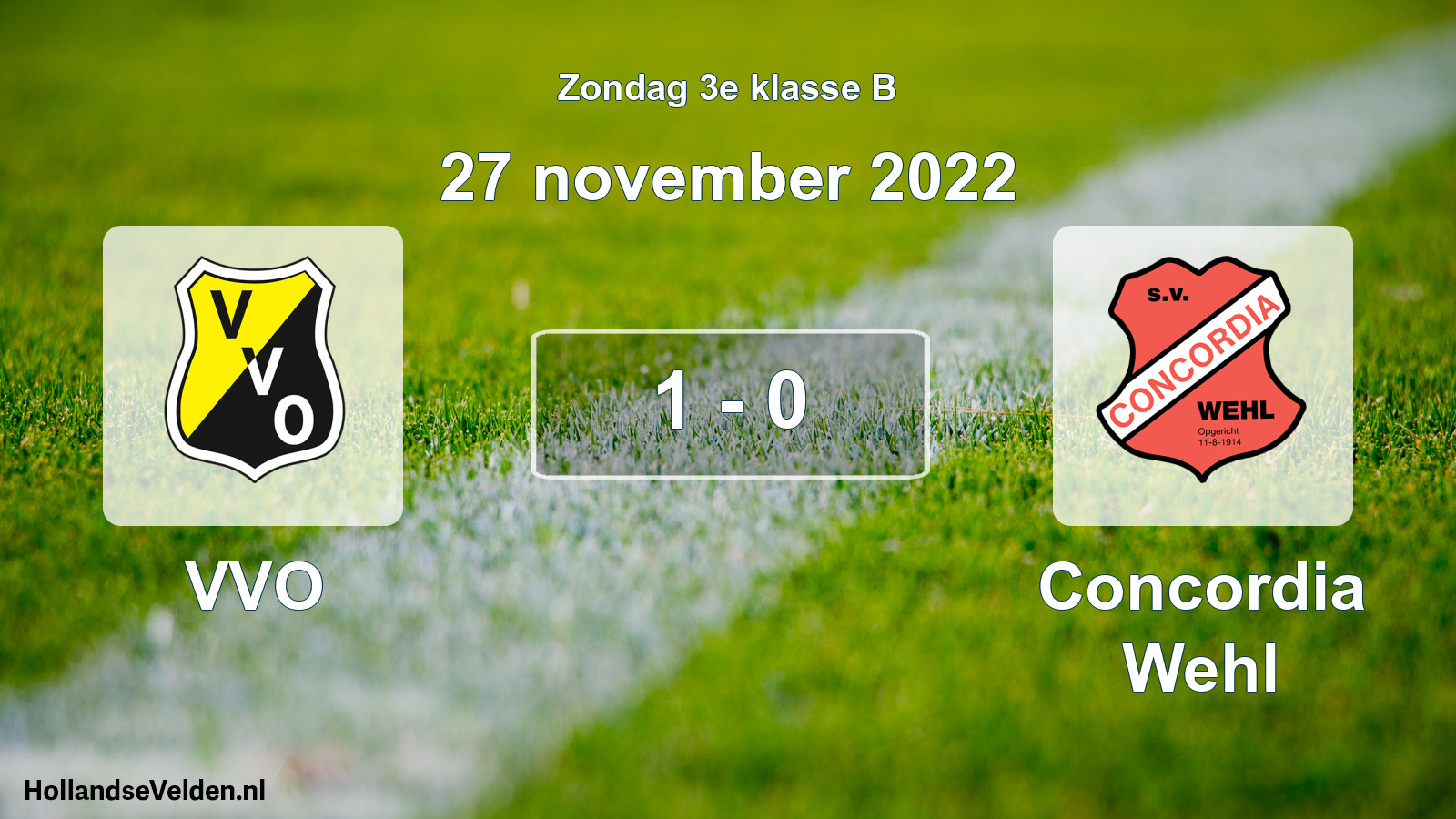 Total number of matches played: VVO - Concordia Wehl 1 - 0 (27 November 2022)