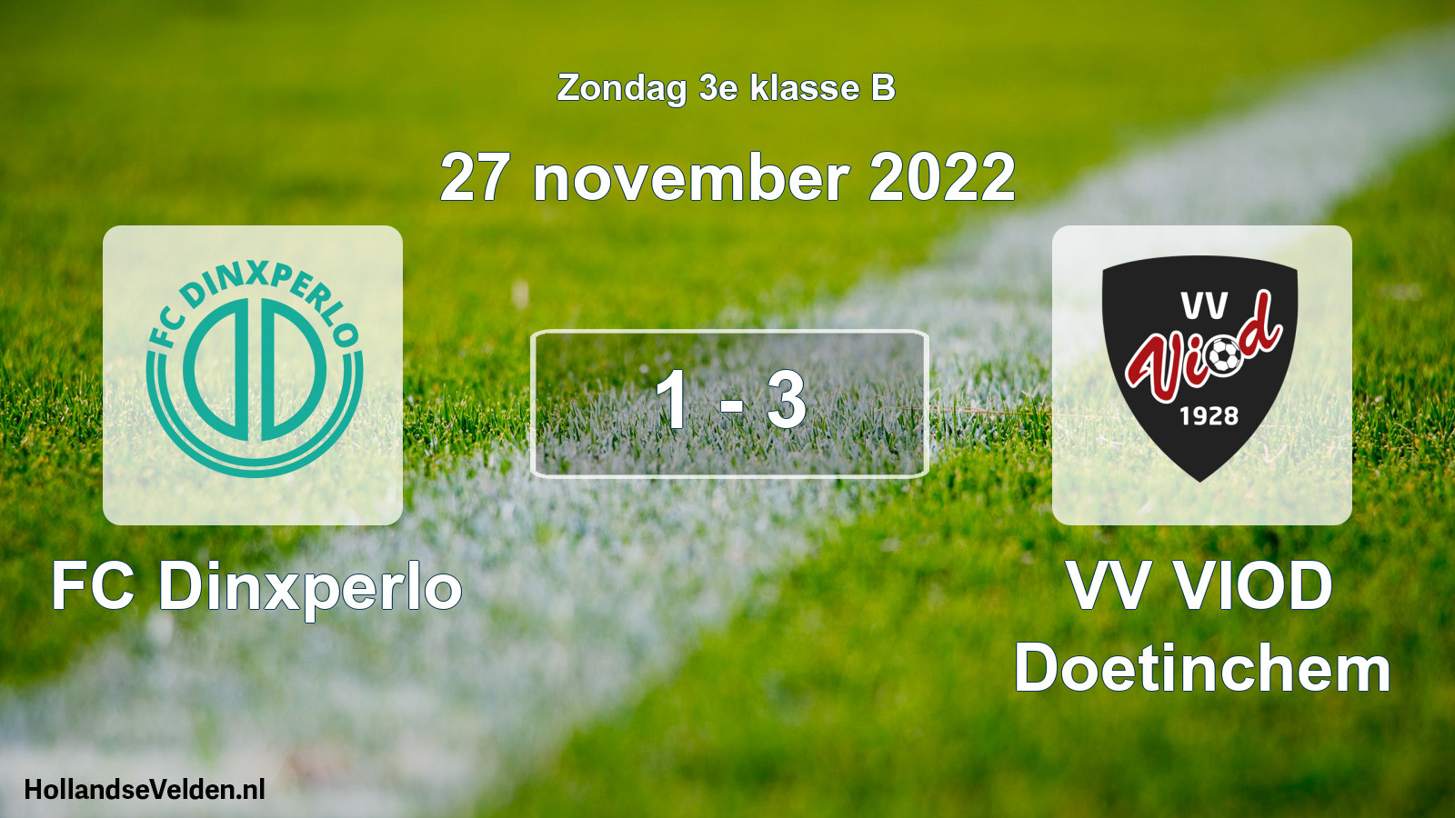 Total number of matches played: FC Dinxperlo - VV VIOD Doetinchem 1 - 3 (27 November 2022)