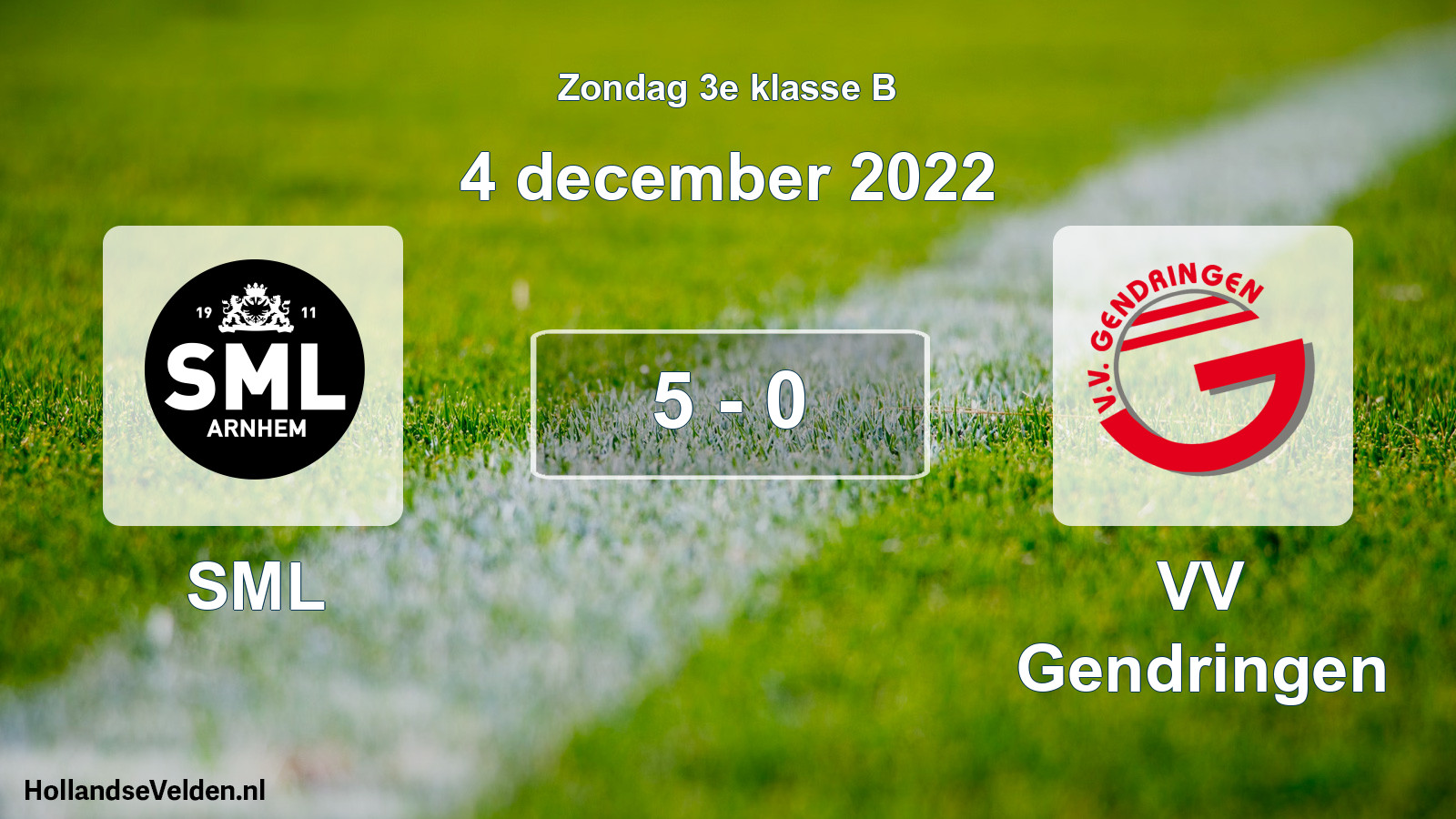 Total number of matches played: SML - VV Gendringen 5 - 0 (4 December 2022)