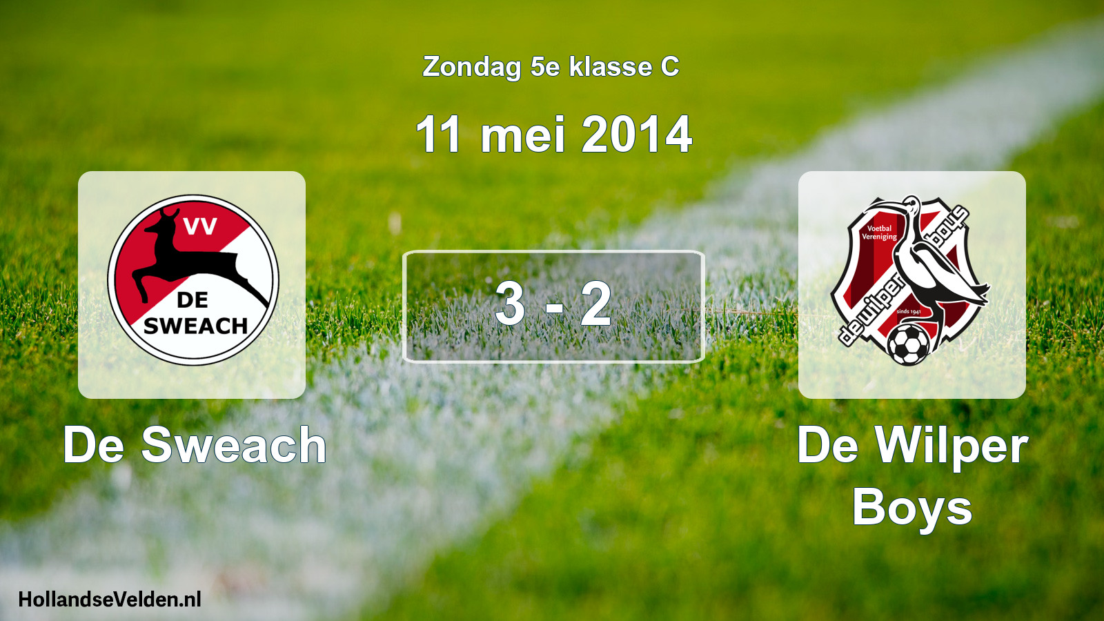 Total number of matches played: De Sweach - De Wilper Boys 3 - 2 (11 May 2014)