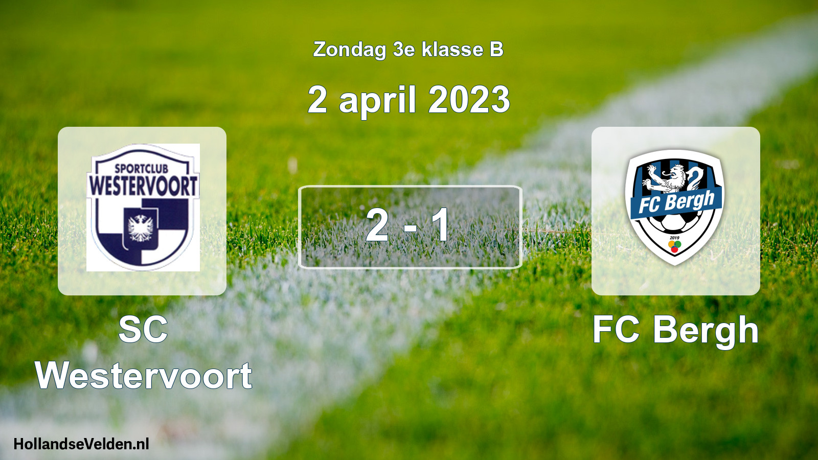 Total number of matches played: SC Westervoort - FC Bergh 2 - 1 (2 April 2023)