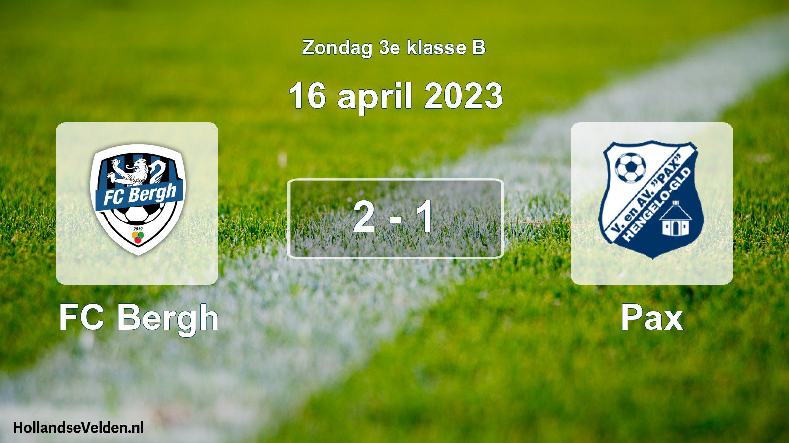 Total number of matches played: FC Bergh - Pax 2 - 1 (16 April 2023)