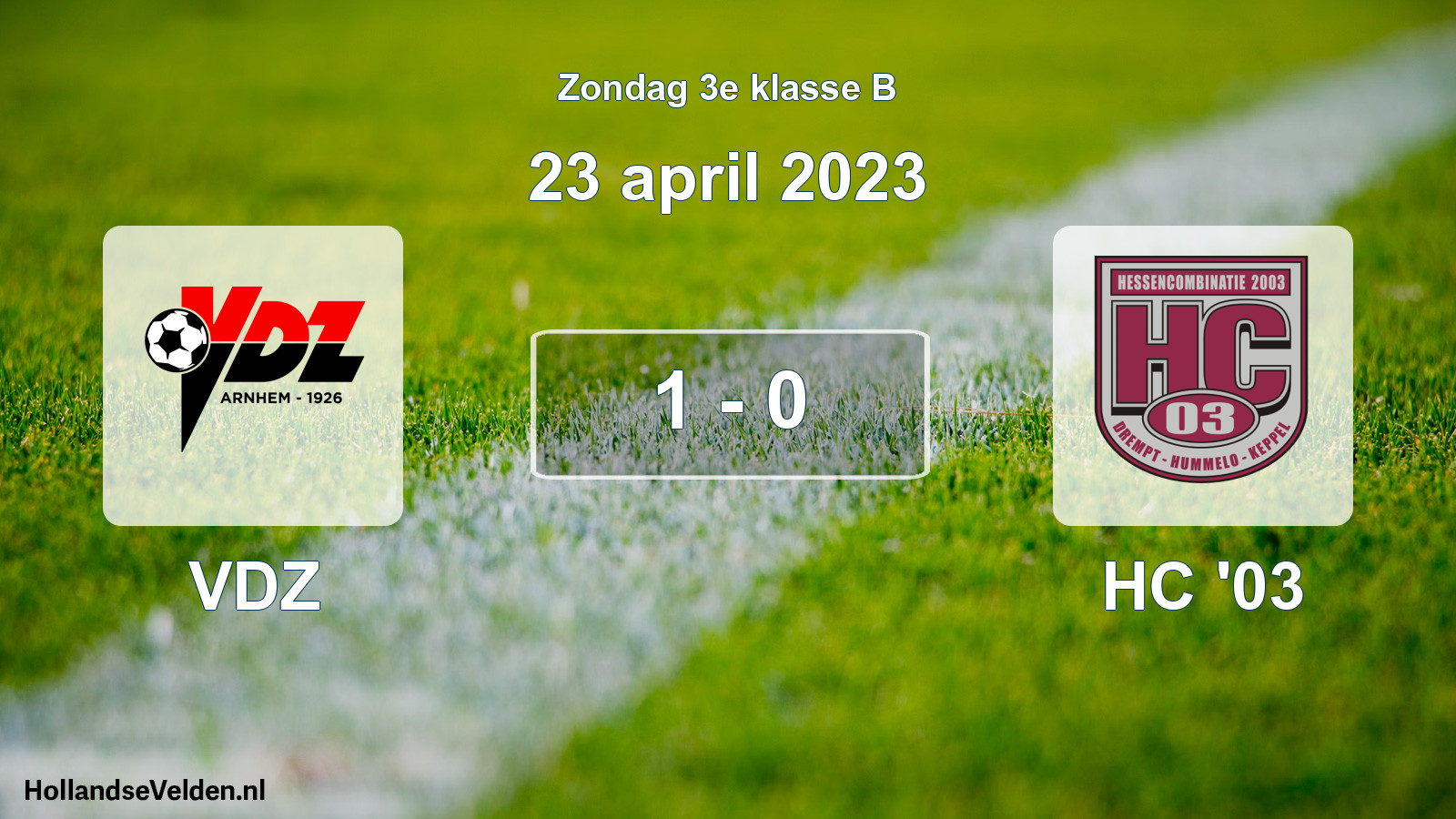 Total number of matches played: VDZ - HC '03 1 - 0 (23 April 2023)