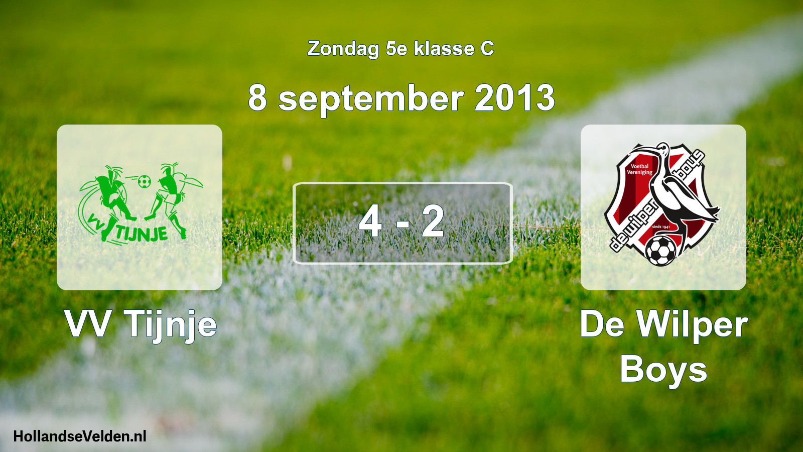 Total number of matches played: VV Tijnje - De Wilper Boys 4 - 2 (8 September 2013)